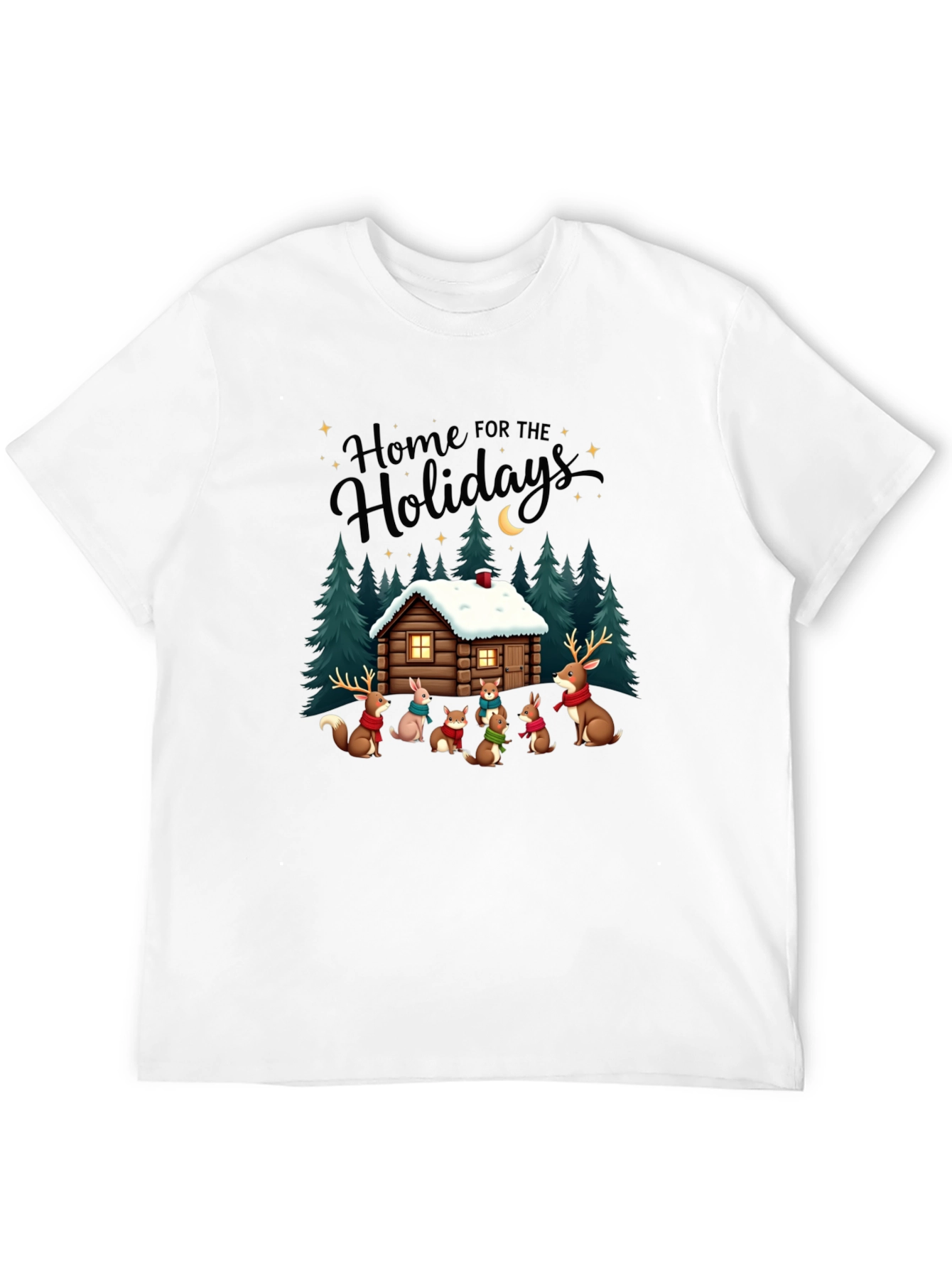 Black Home for the Holidays Cabin Crew T-Shirt view 12