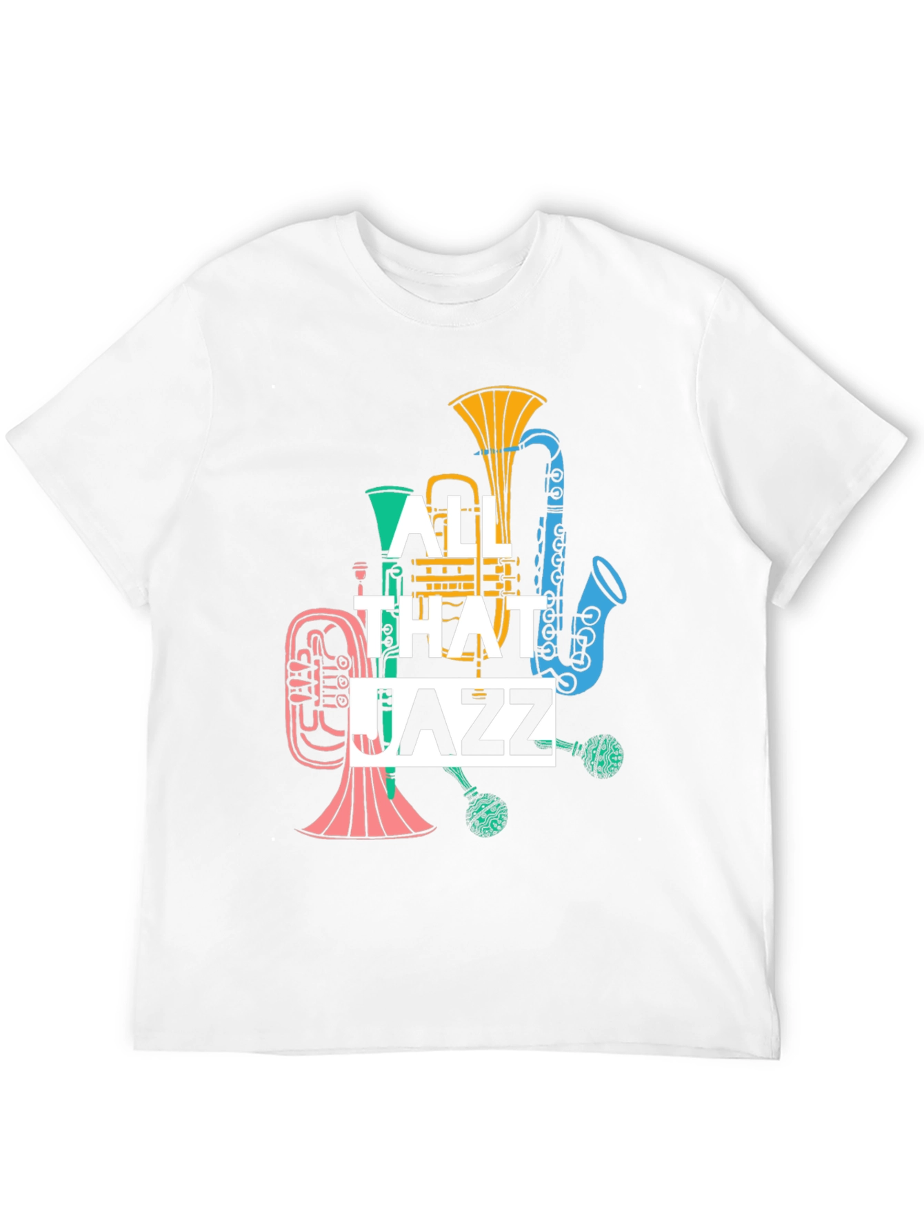 Black All That Jazz Graphic T-Shirt - Musical Instrument Design view 12