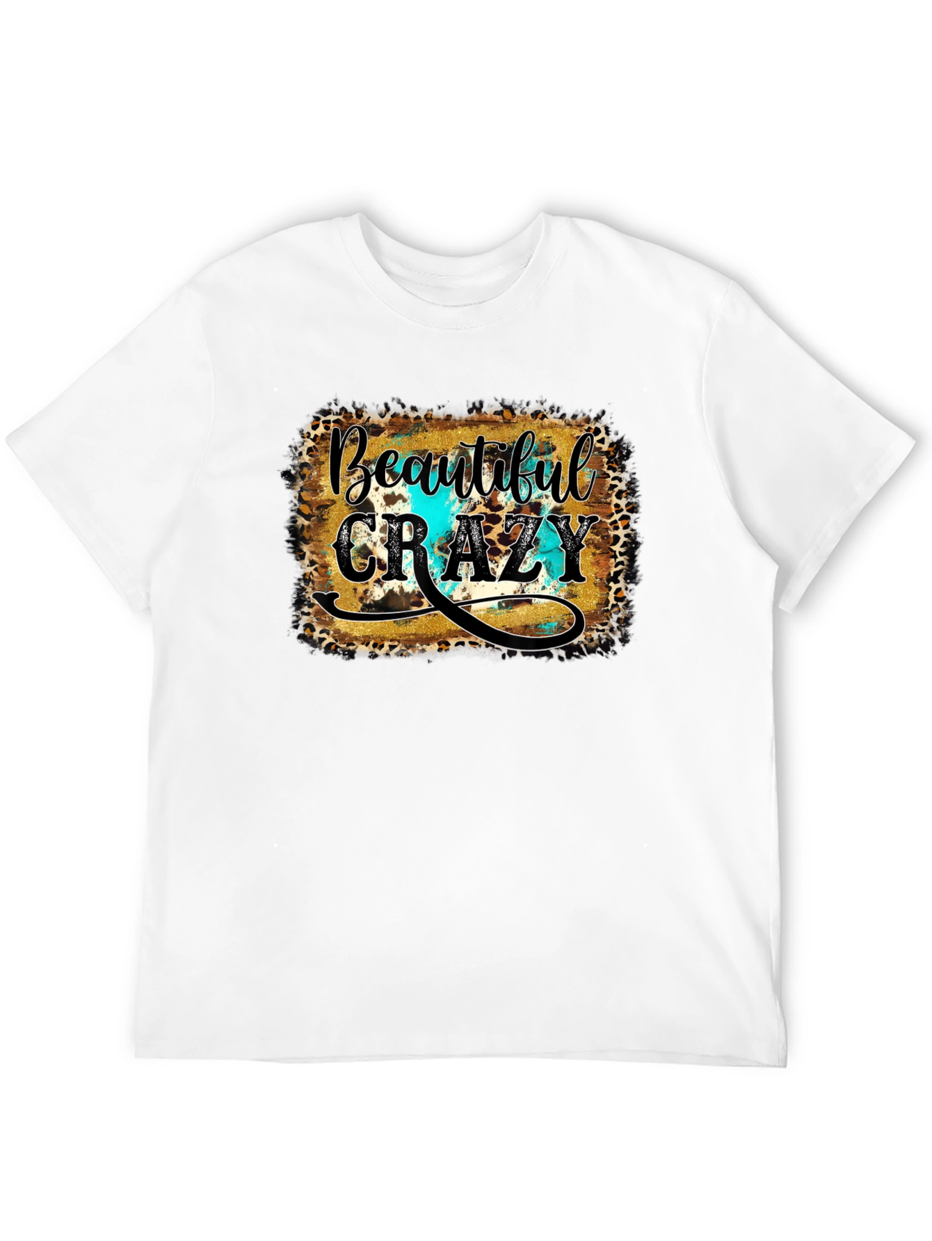 Black Beautiful Crazy Graphic Tee - Unisex Black T-Shirt view 12