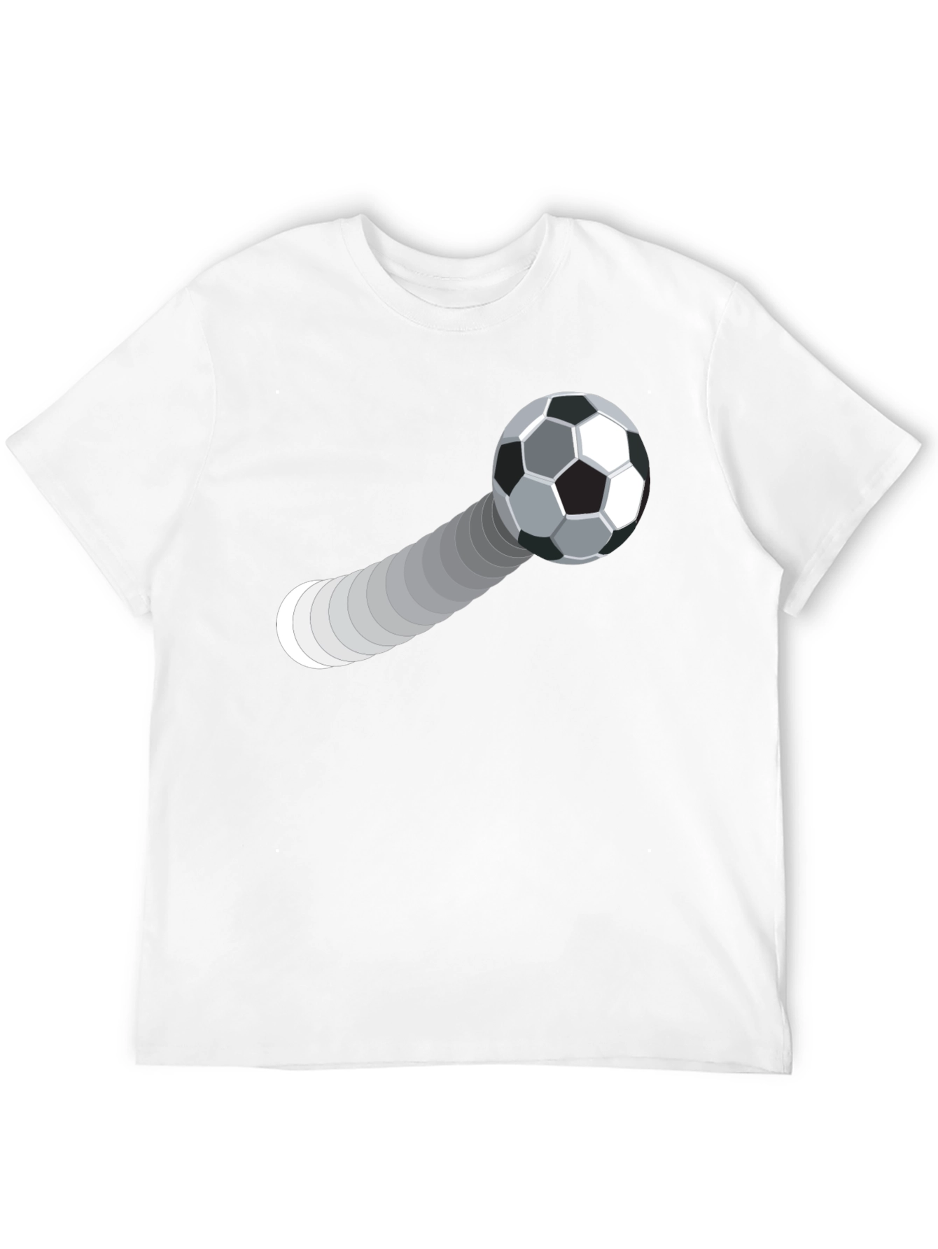 Black Soccer Ball Trajectory Graphic Tee - Black Cotton T-Shirt view 12