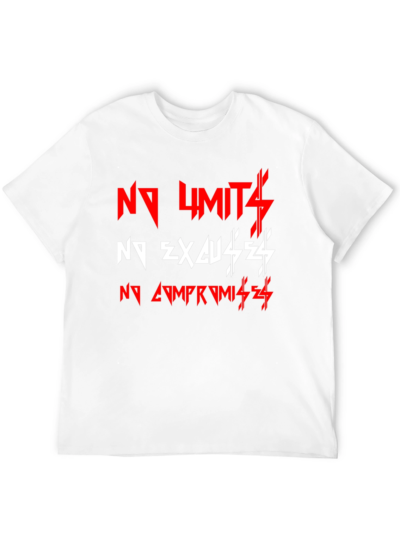 Black Motivational Black T-Shirt: No Limits, No Excuses! view 12