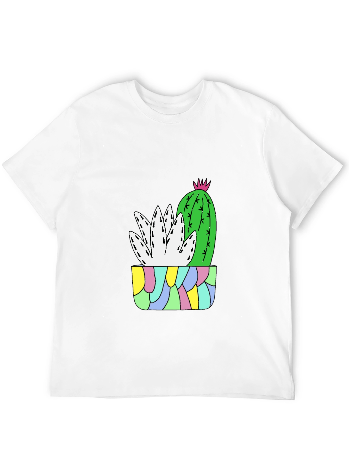 Black Cactus Plant Graphic Tee - Black Cotton T-Shirt view 12