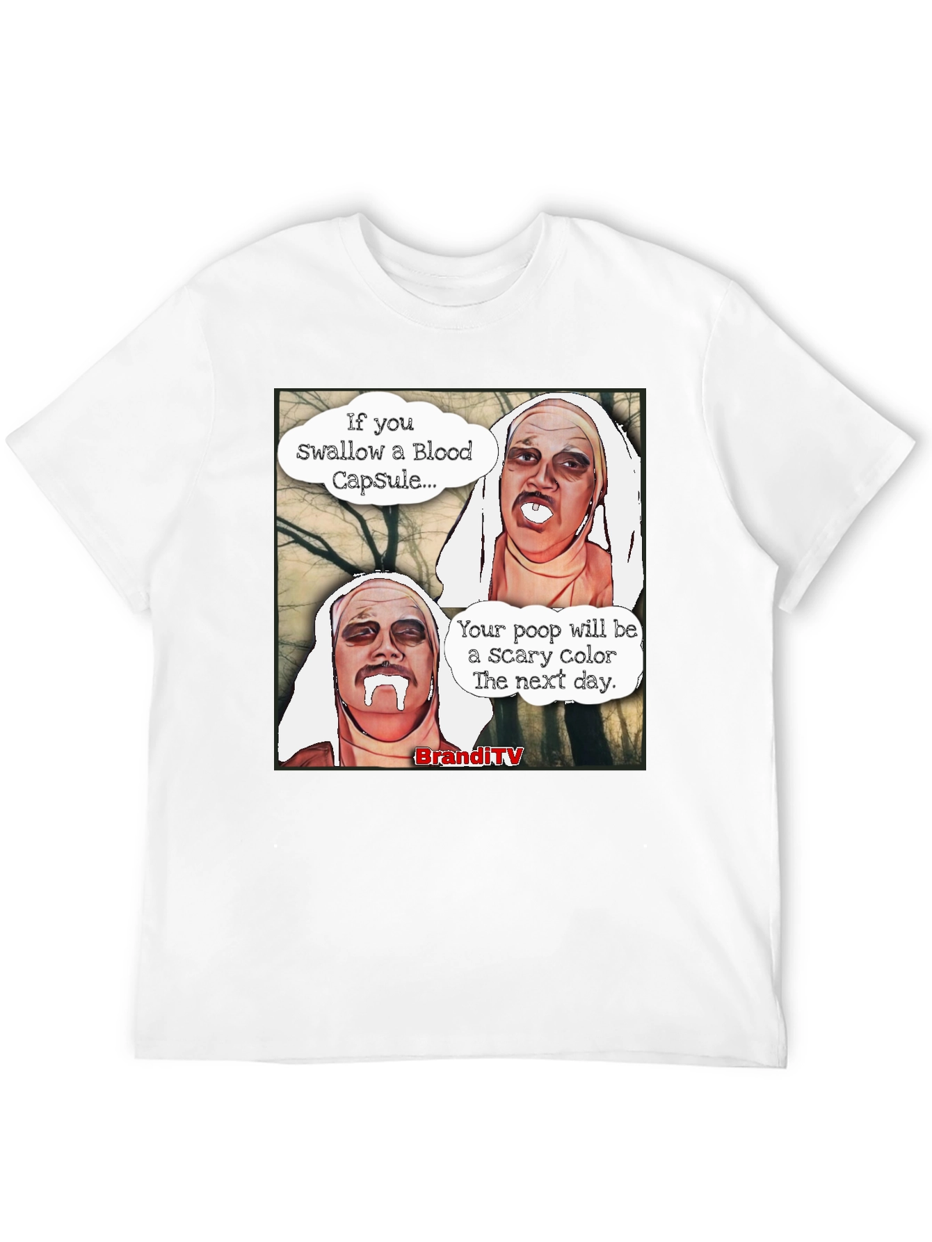 Black Scary Color Poop Men's Black T-Shirt view 12