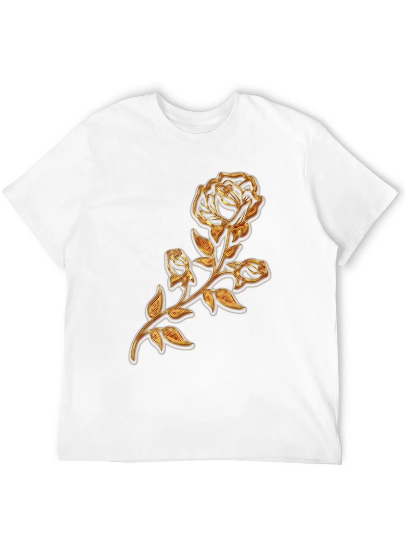 Black Golden Rose Embossed Graphic T-Shirt view 12