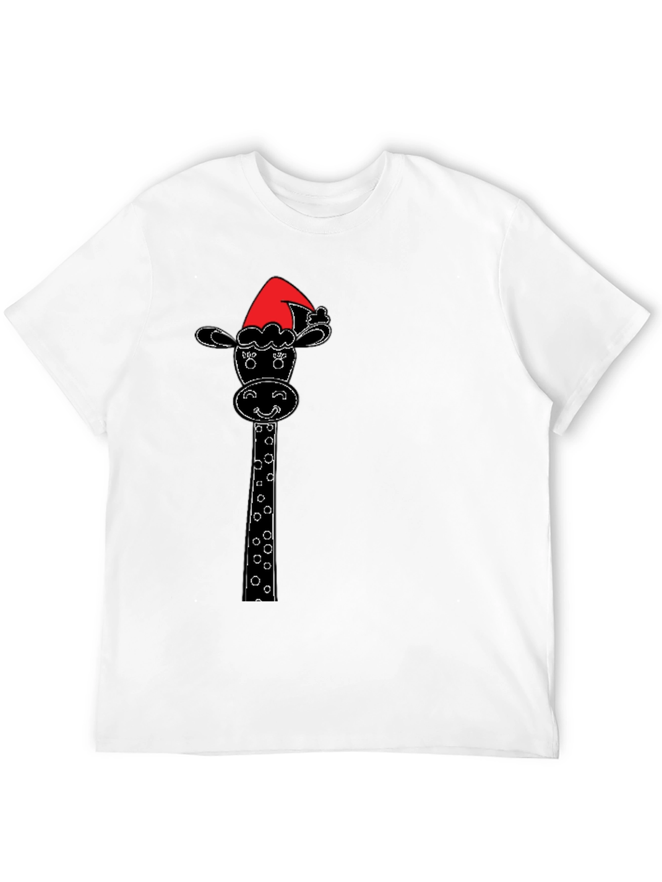 Black Festive Giraffe Tee - Holiday Humor view 12