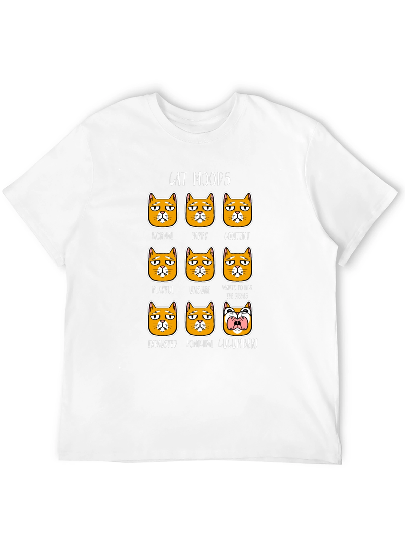 Black Cat Moods Graphic T-Shirt - Funny Cat Lover Tee view 12