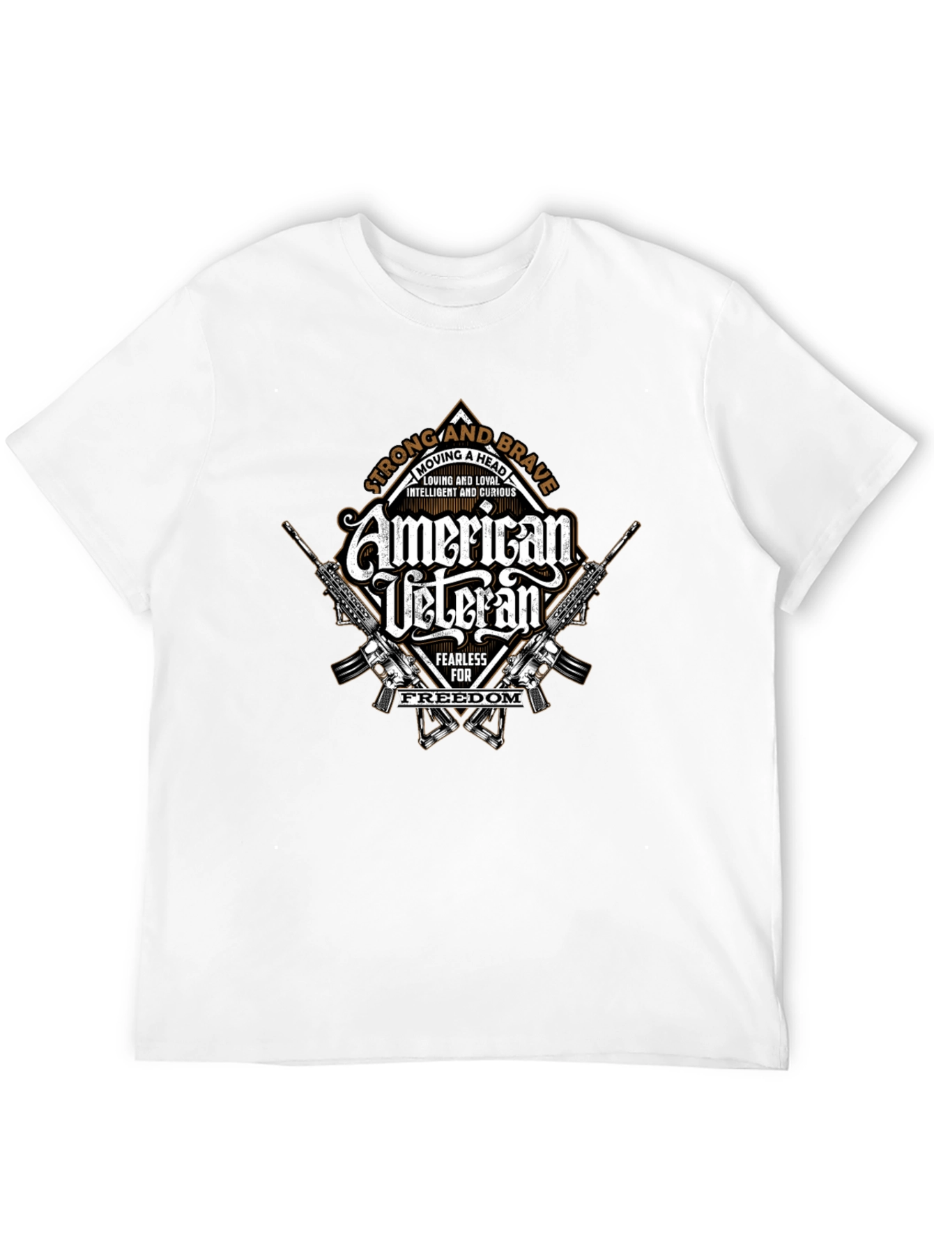 Black American Veteran Graphic Print T-Shirt view 12