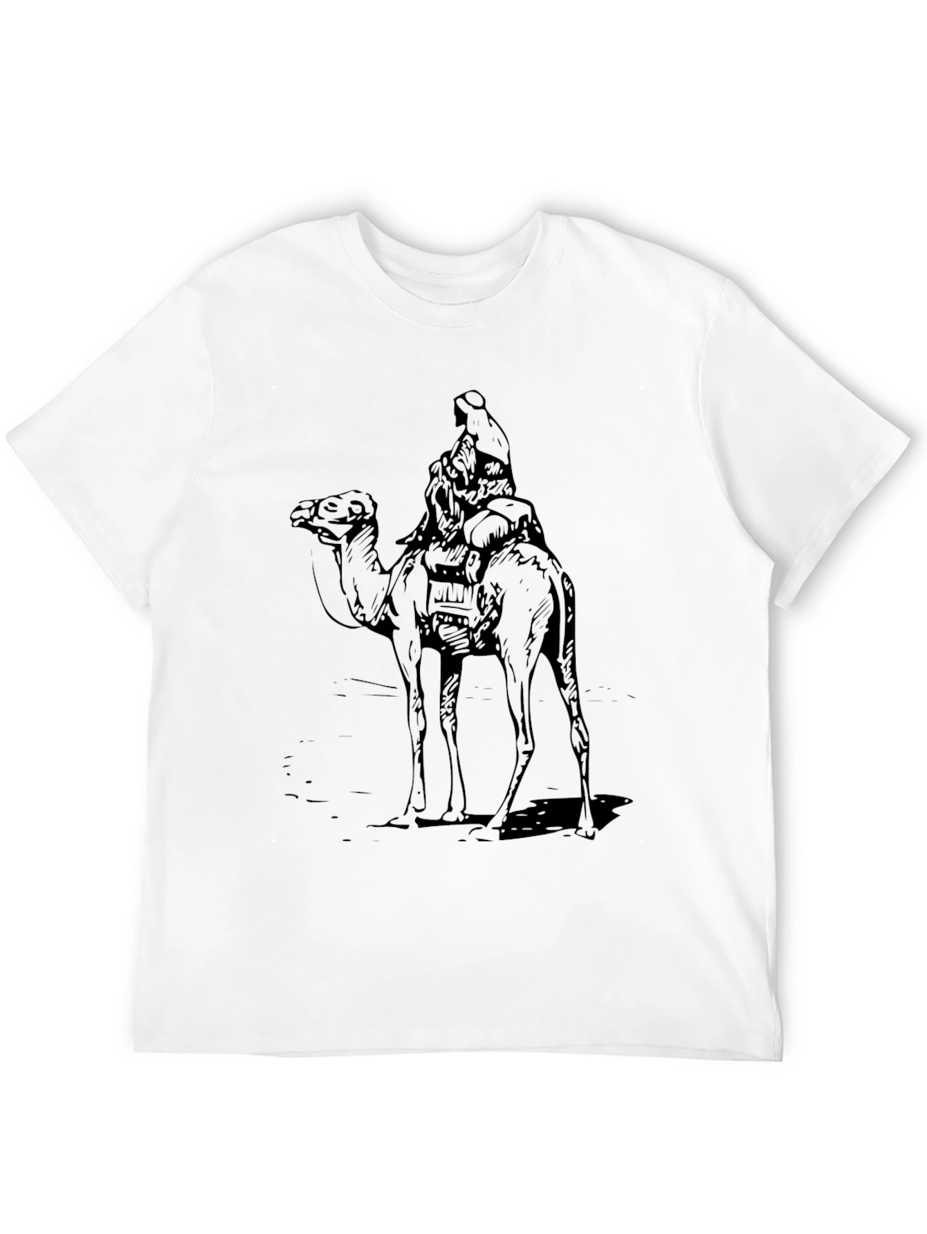 Black Camel Rider Graphic Tee - Black Cotton T-Shirt view 12