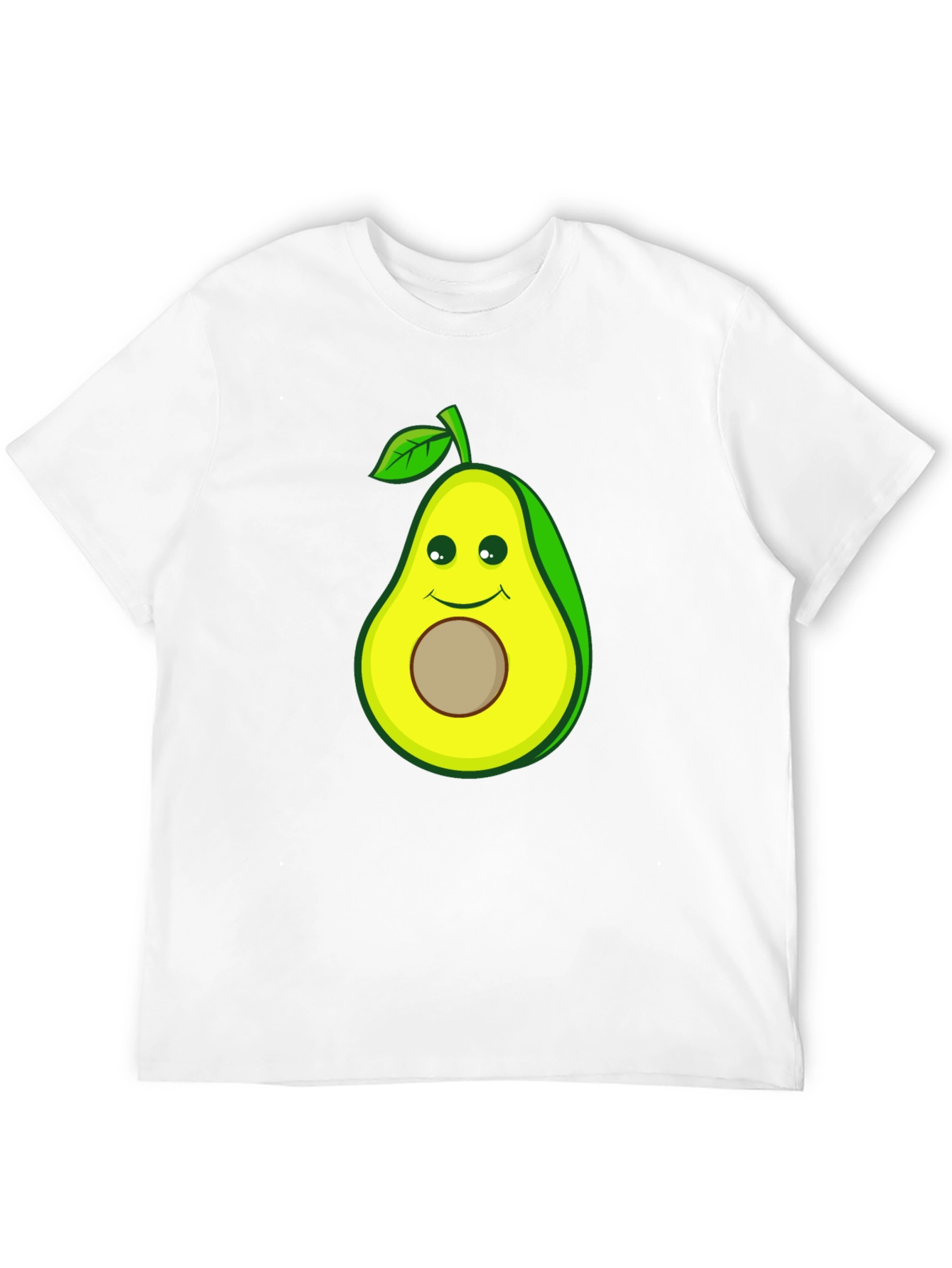 Black Funny Avocado Cartoon Graphic Tee - Black Cotton T-Shirt view 12