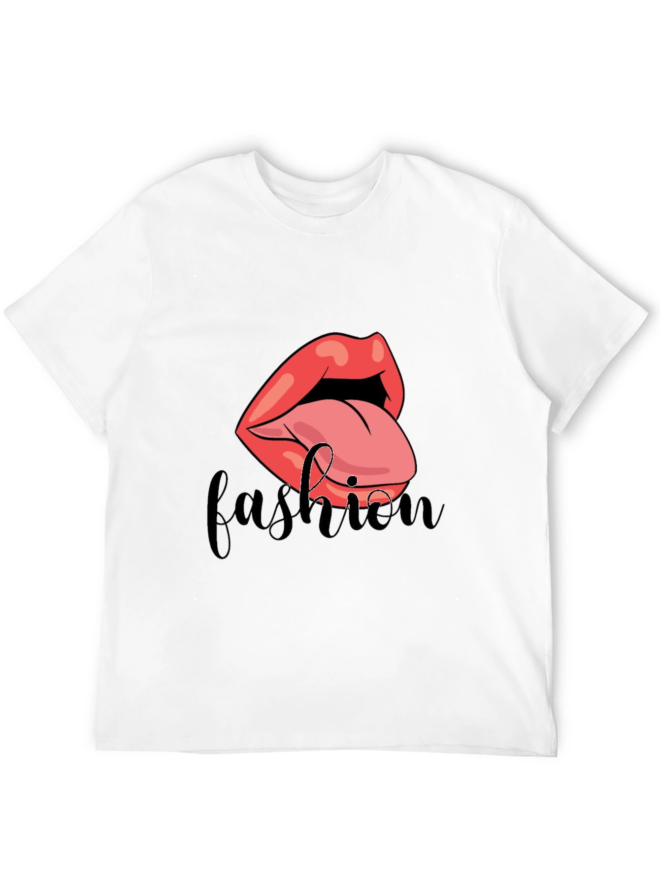 Black Fashion Lips Graphic T-Shirt view 12