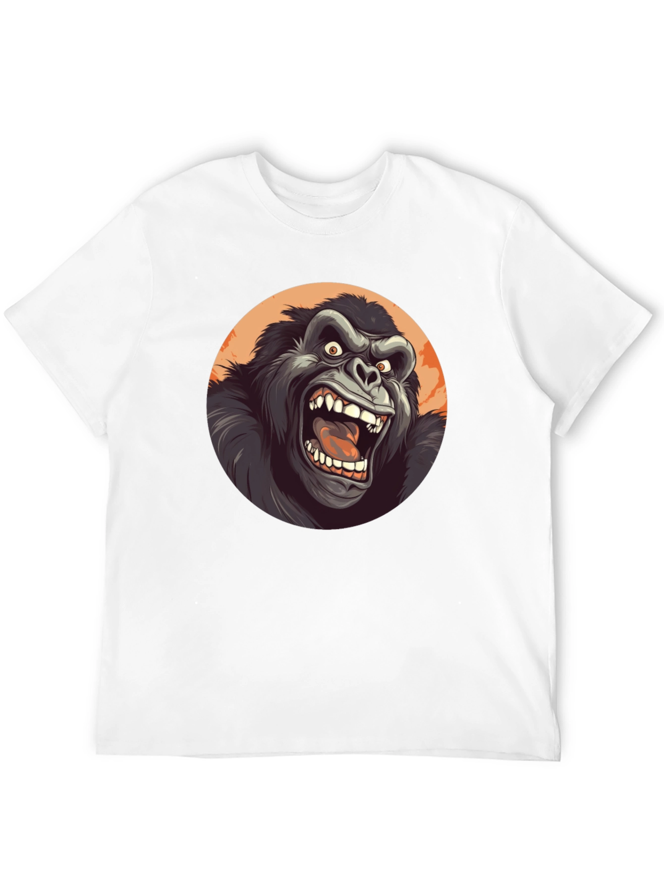 Black Roaring Gorilla Graphic Tee - Black Crew Neck view 12
