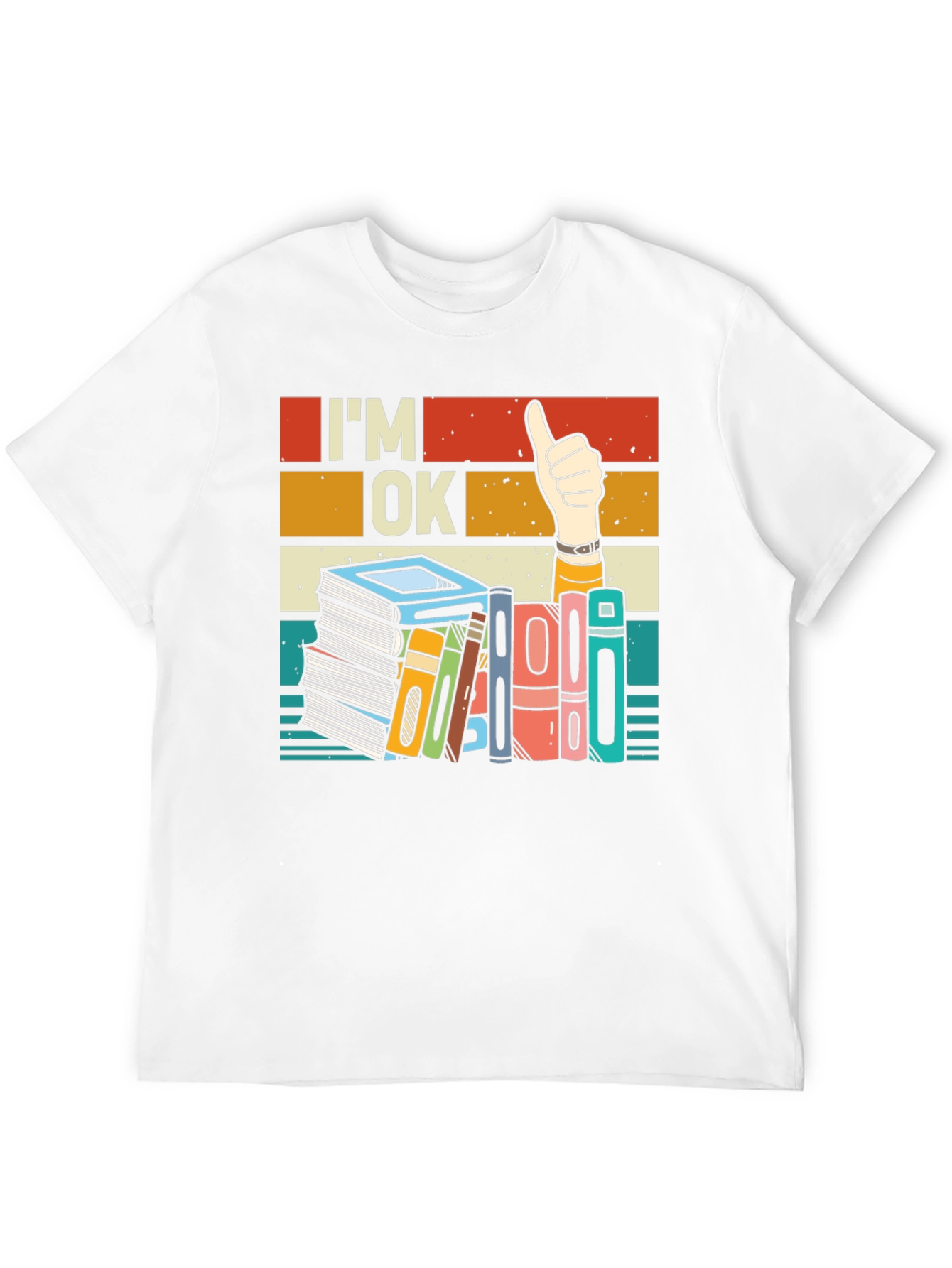 Black I'm OK T-Shirt - Book Lover Design view 12