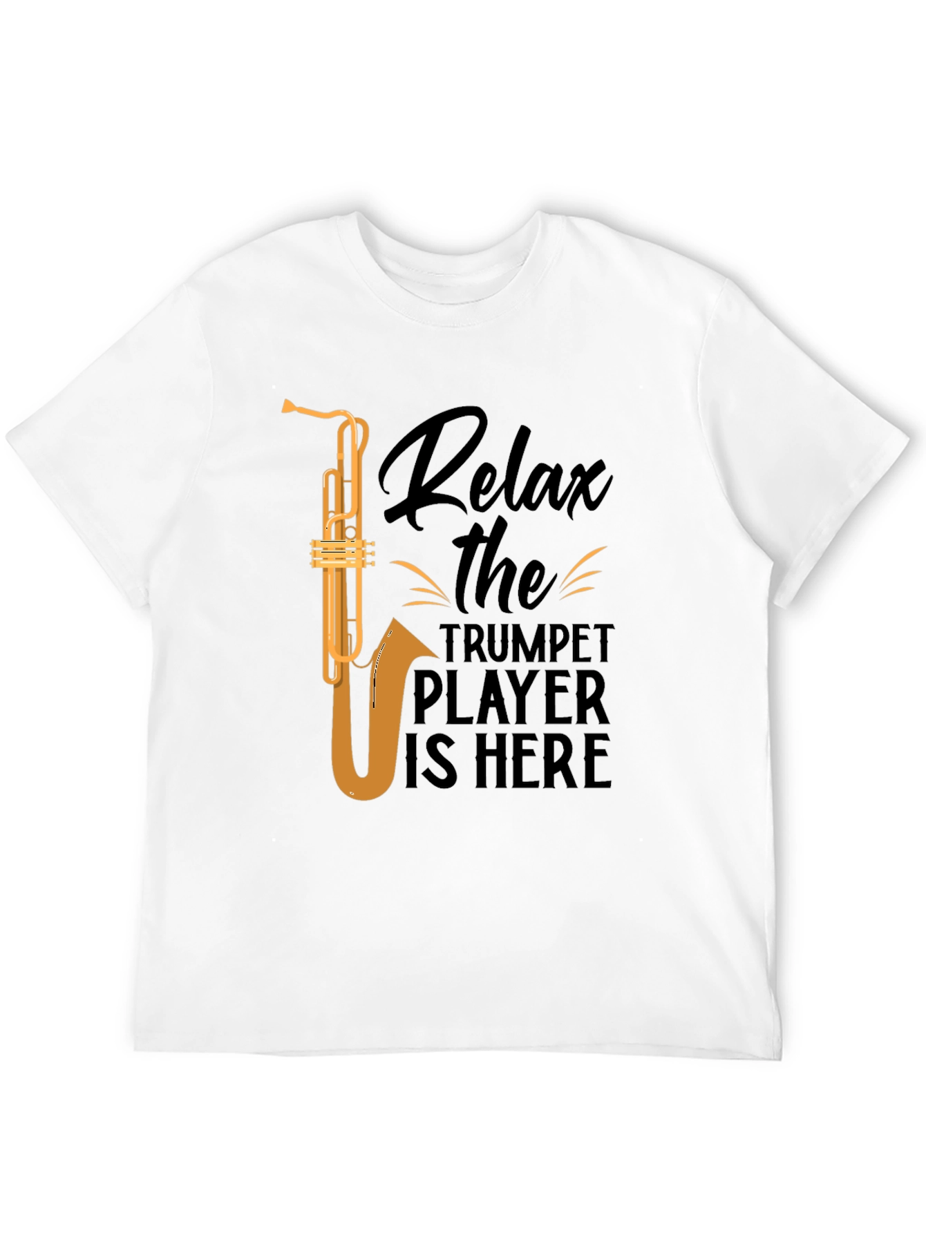 Black Relax Trumpet Player Graphic T-Shirt - Black view 12
