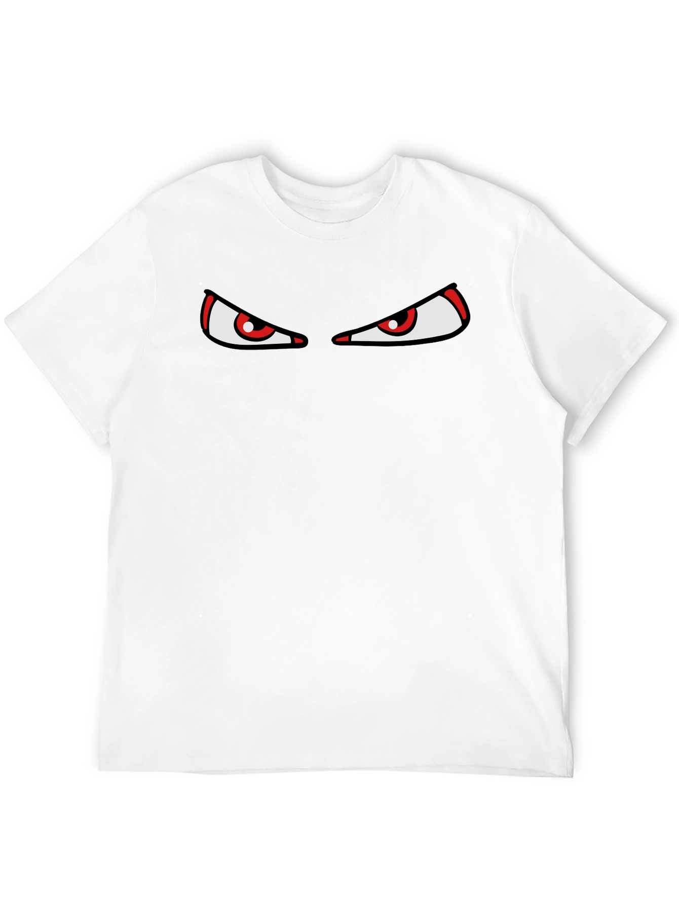 Black Men's Black T-Shirt with Red Eyes Graphic view 12
