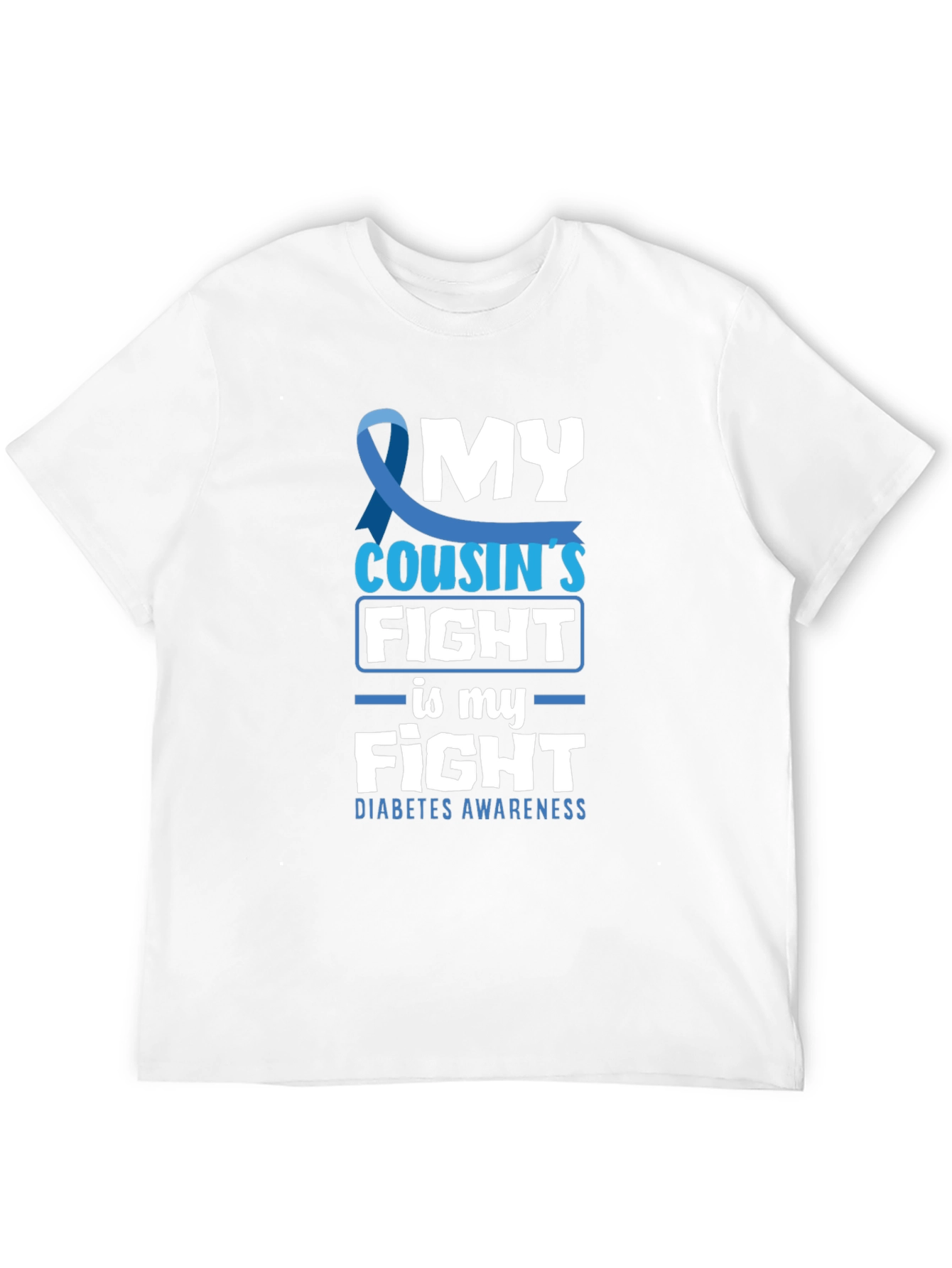 Black Diabetes Awareness T-Shirt - My Cousin's Fight view 12