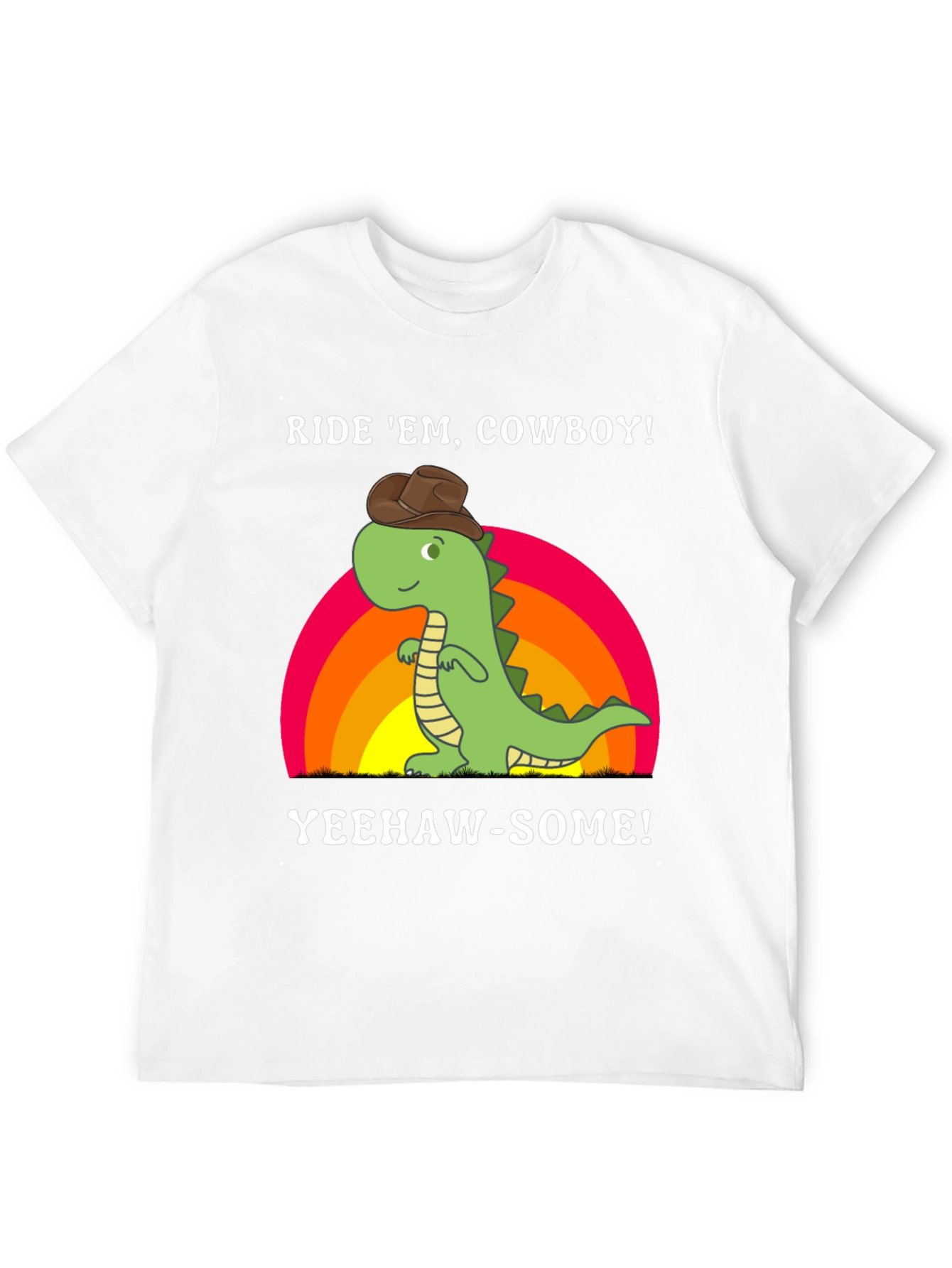 Black Ride 'Em Cowboy Dinosaur T-Shirt view 12
