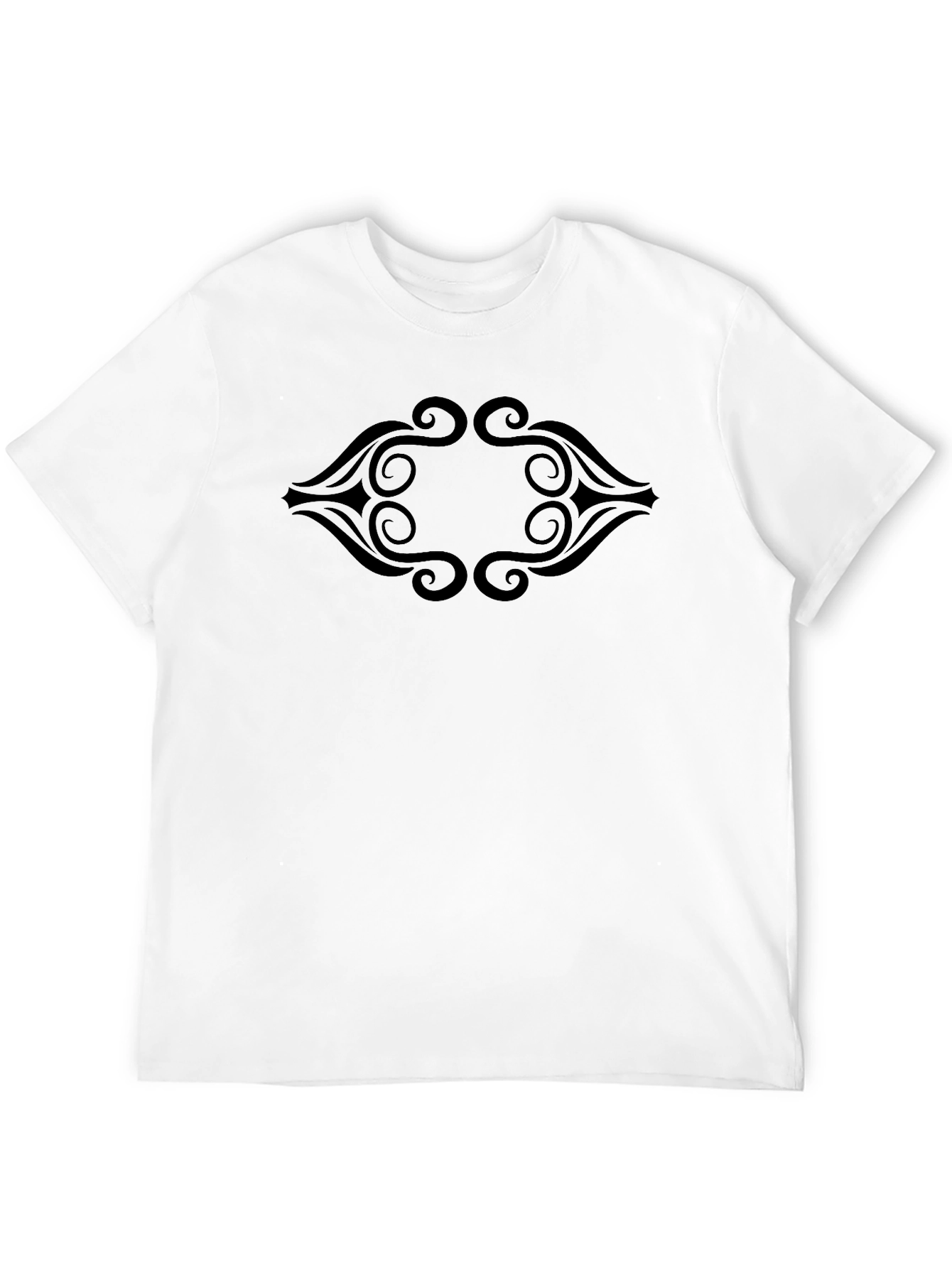 Black Tribal Swirl Graphic Black T-Shirt view 12