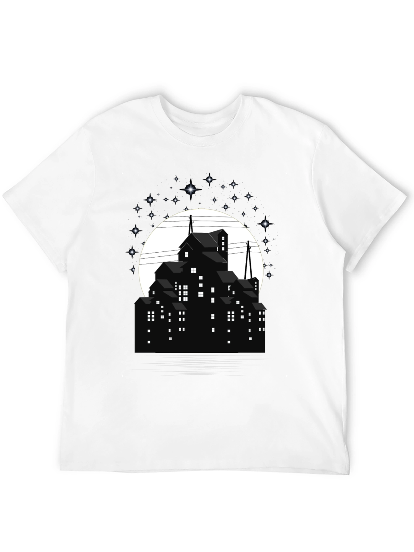 Nightscape Silhouette Graphic Tee - Unique Design - 12