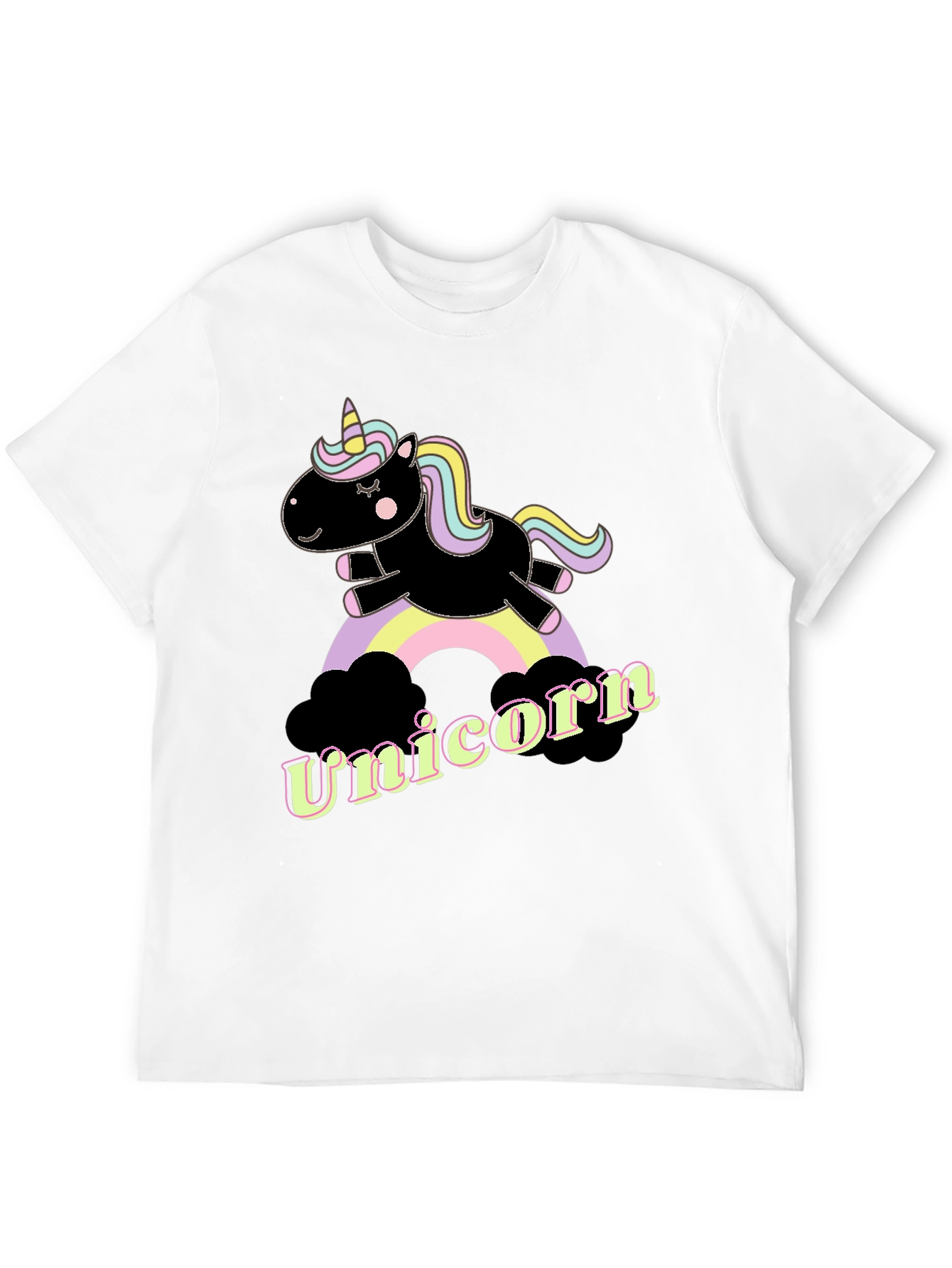 Black Unicorn Rainbow Graphic T-Shirt - Fun & Stylish view 12