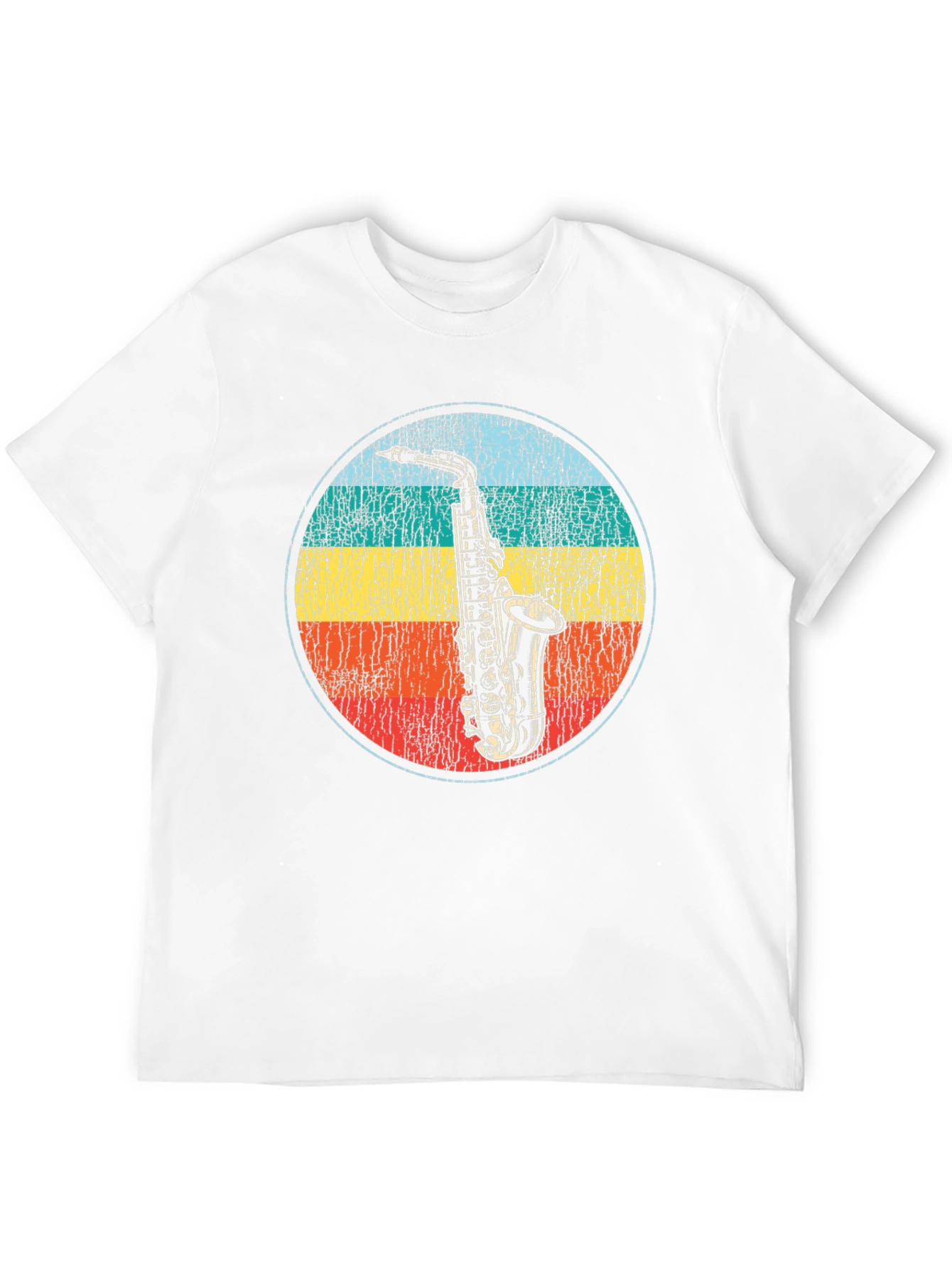 Black Retro Saxophone Graphic T-Shirt view 12