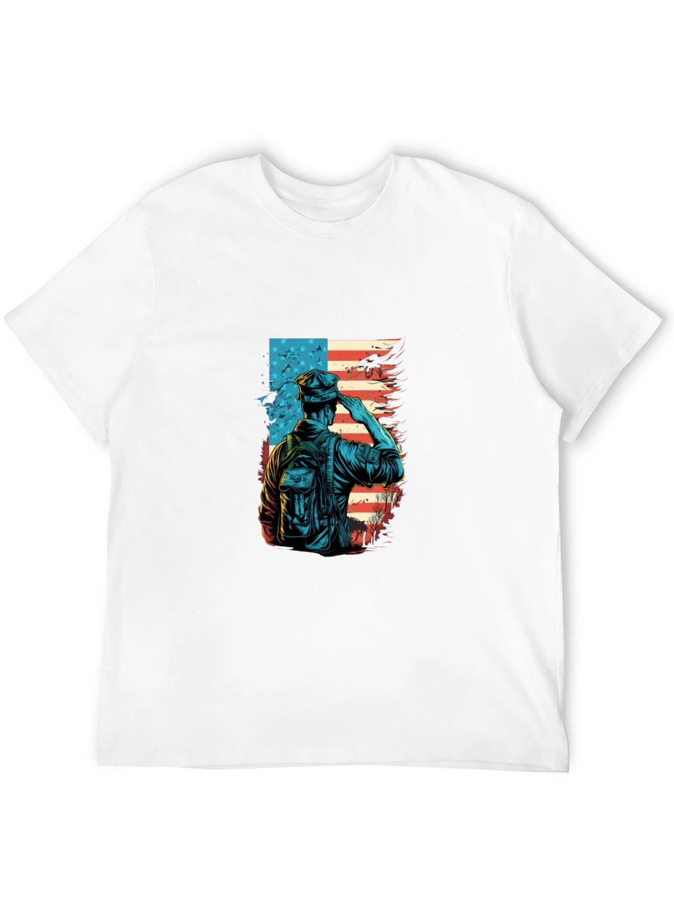 Black Patriotic Soldier Graphic T-Shirt view 12