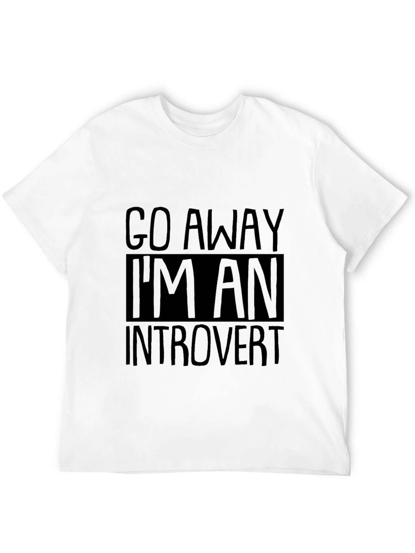 Black Go Away I'm An Introvert Black T-Shirt view 12