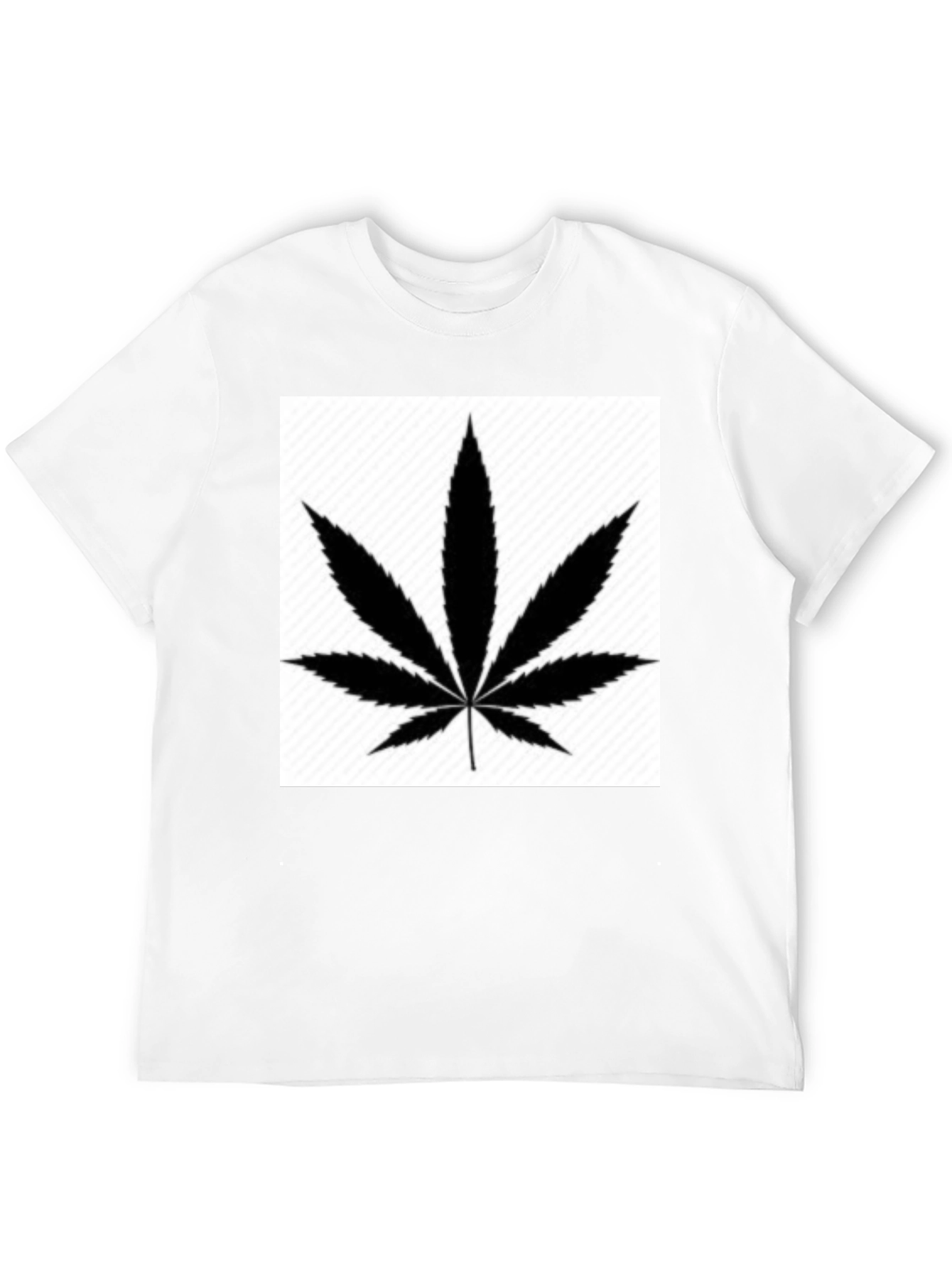 Black Leaf Graphic Tee - Classic Black Cotton T-Shirt view 12