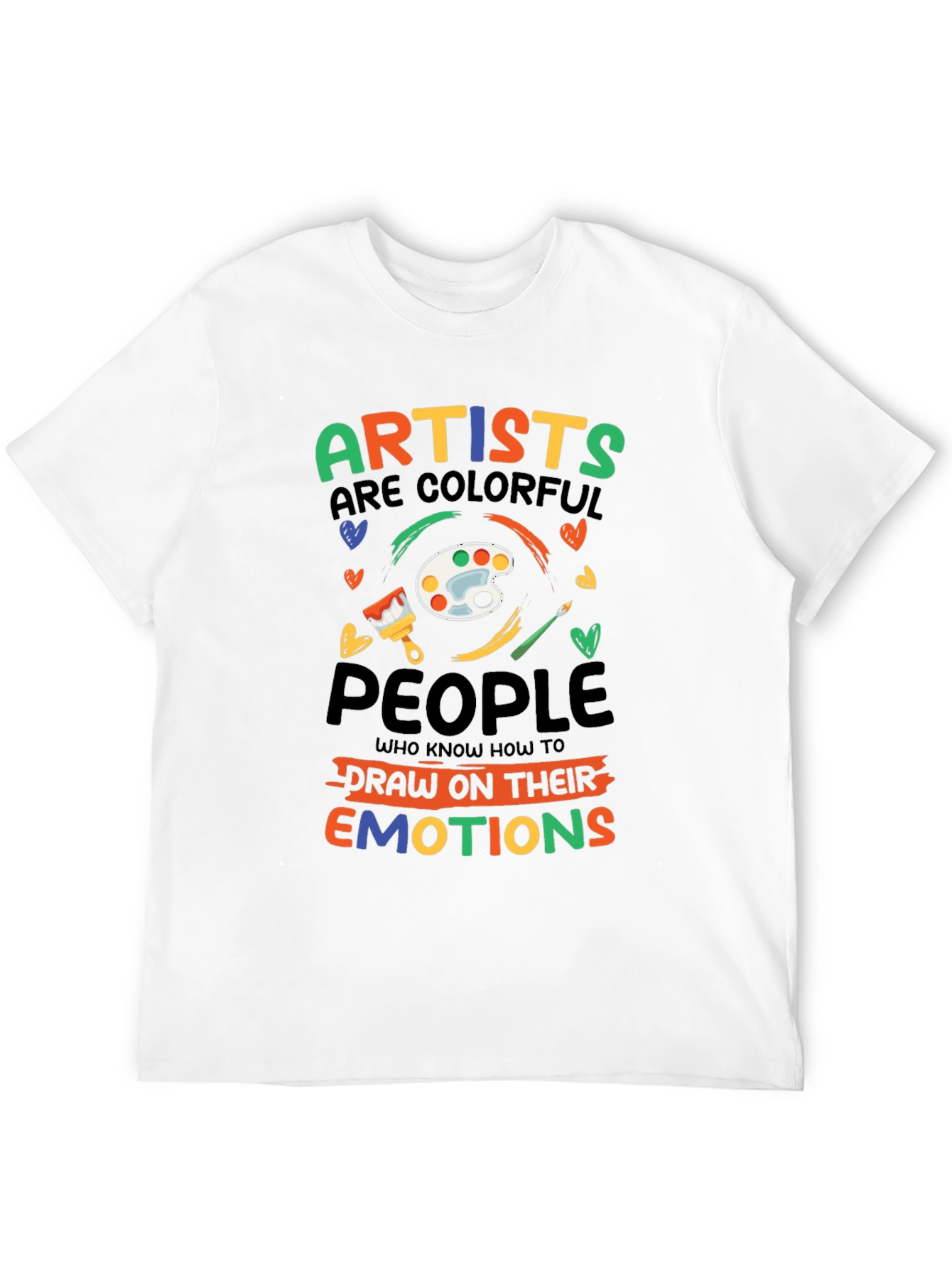 Black Colorful Artist T-Shirt: Draw Your Emotions view 12