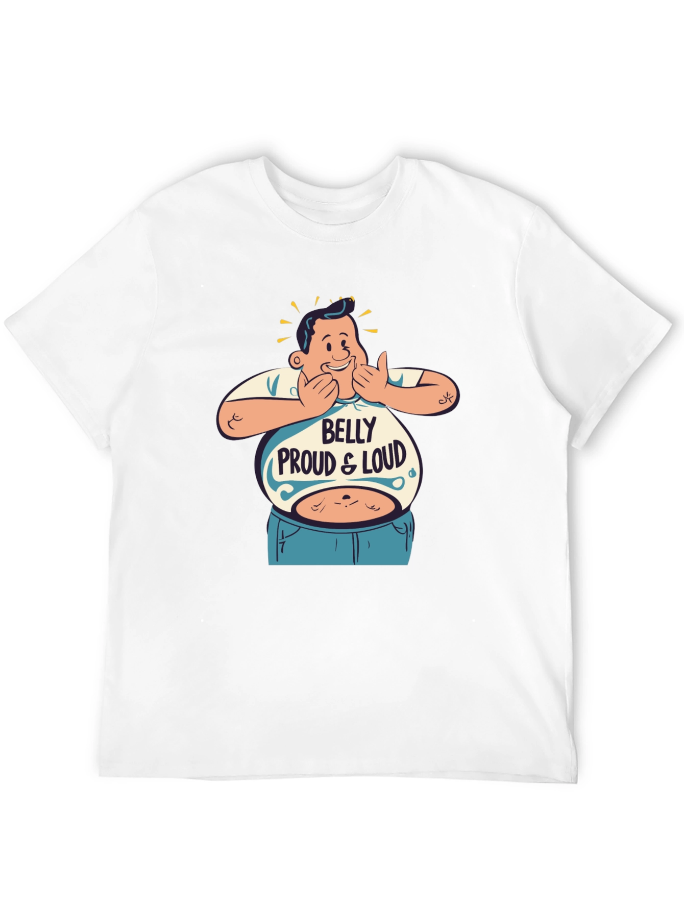 Black Belly Proud & Loud T-Shirt - Funny Graphic Tee view 12