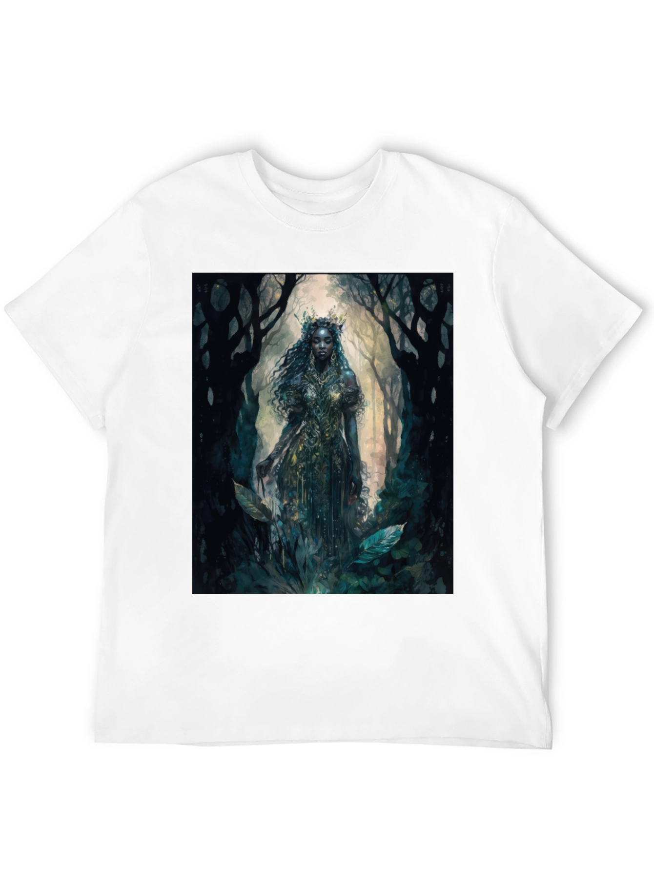 Black Mystic Forest Queen Graphic Tee - Black view 12