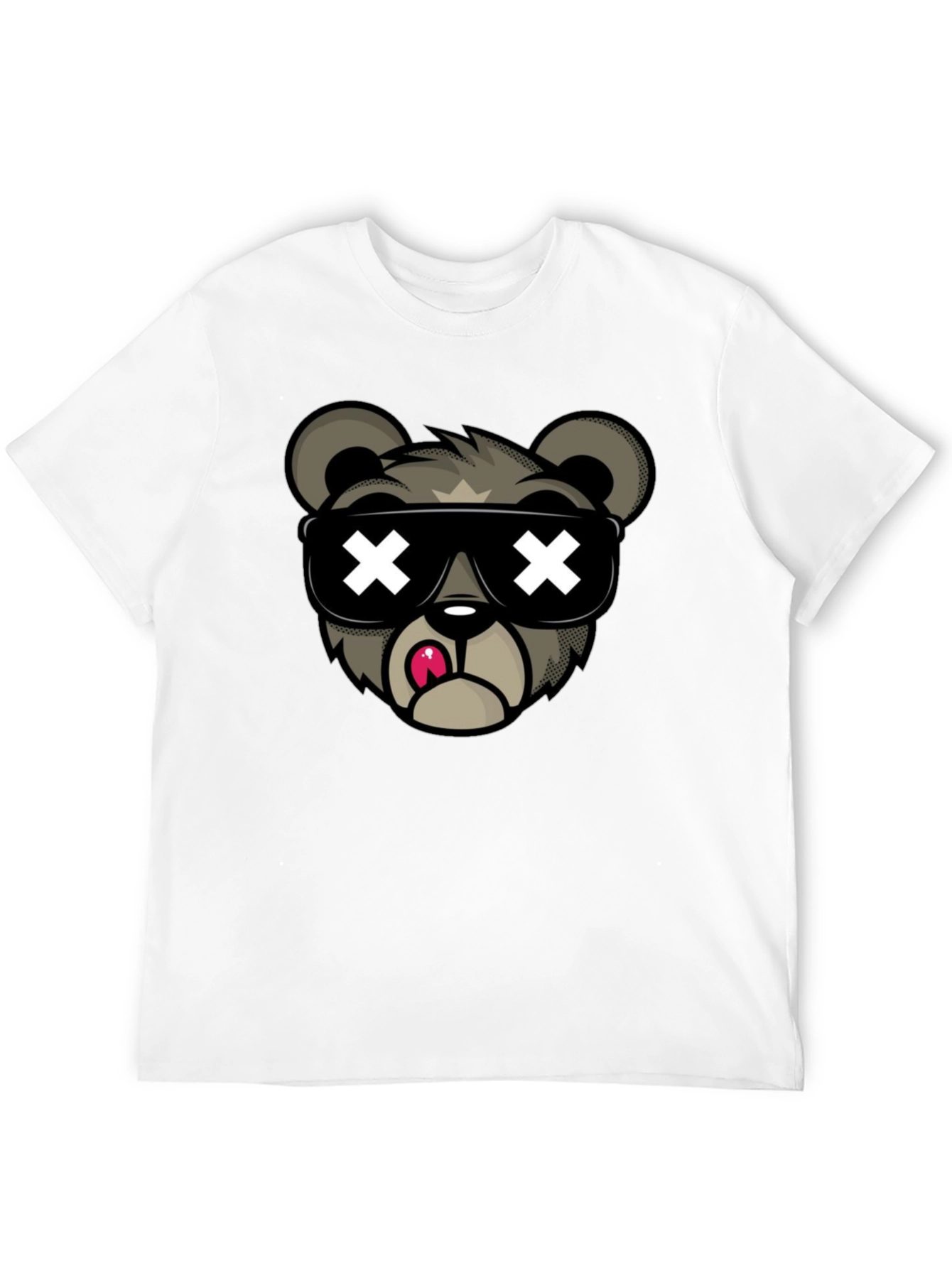 Black Cool Bear Graphic Tee - Black Cotton T-Shirt view 12