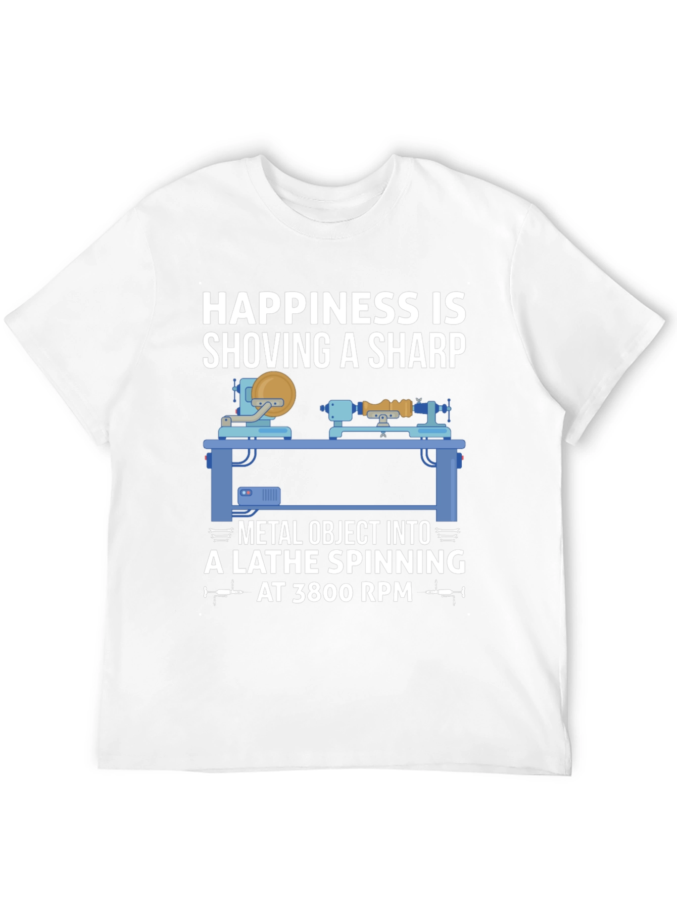 Black Lathe Spinning T-Shirt - Happiness is... view 12