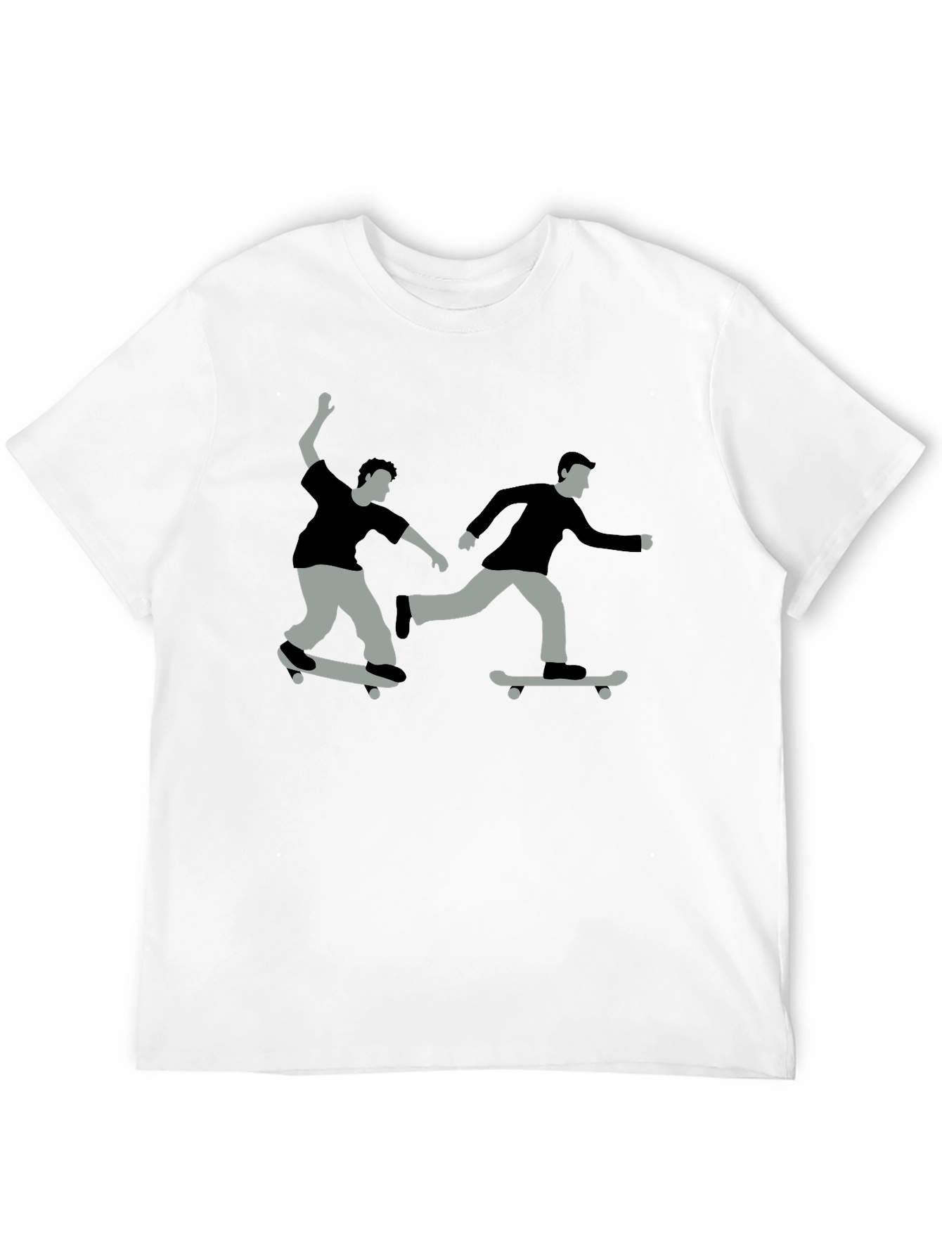 Black Skateboard Graphic Tee - Black Cotton T-Shirt view 12