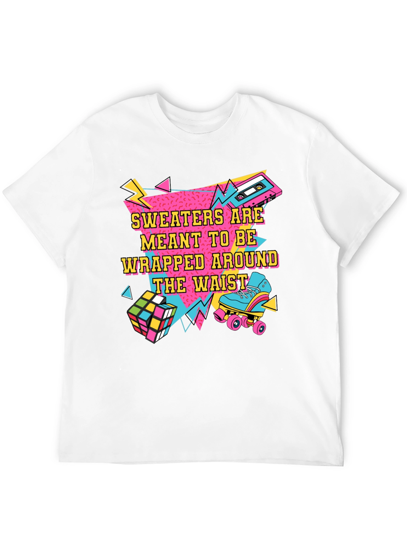 Black Retro 90s "Sweaters Around Waist" Graphic Tee view 12