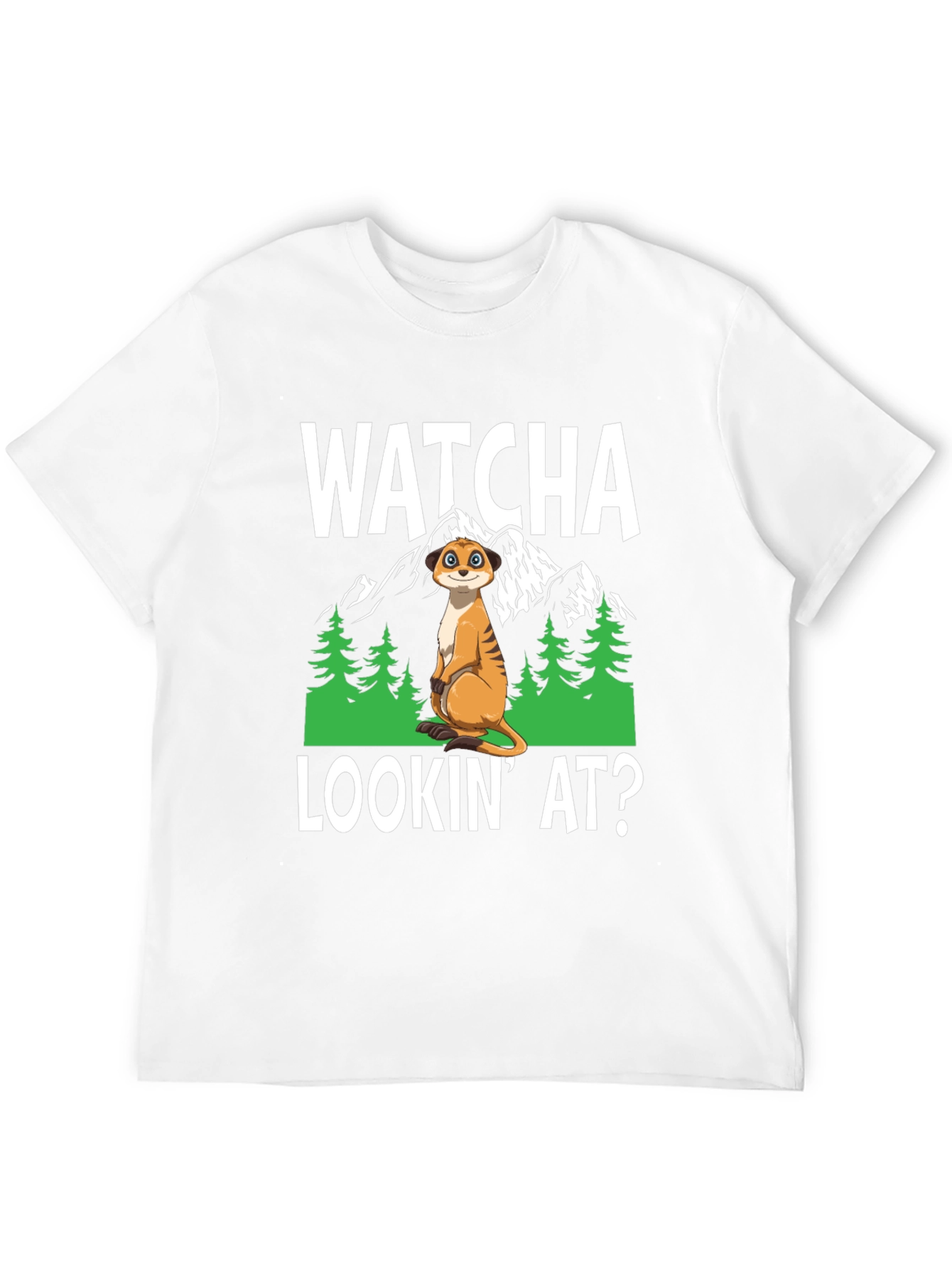 Black Watcha Lookin' At? Meerkat Graphic Tee view 12
