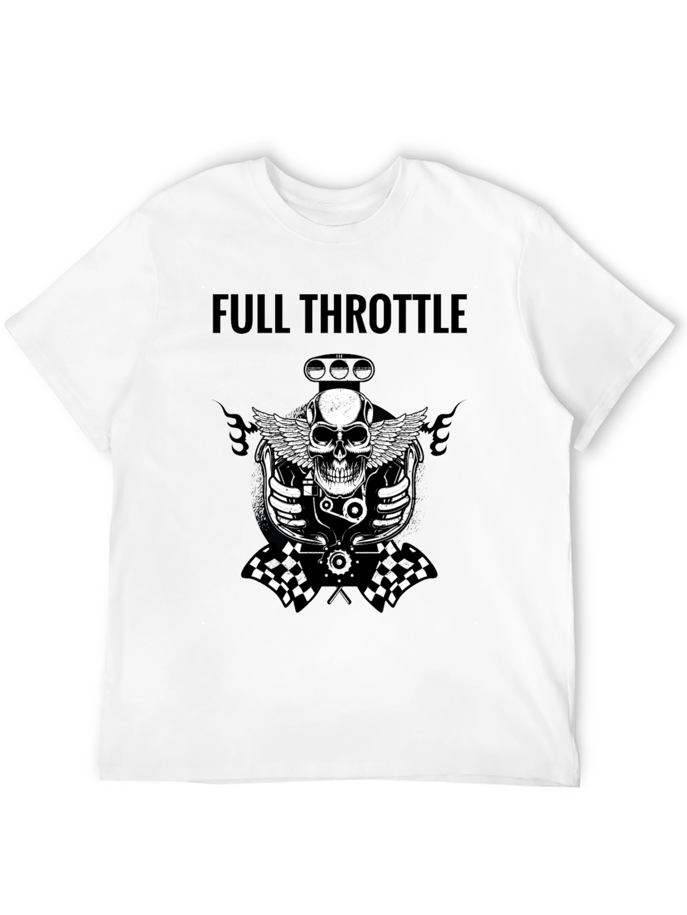 Black Full Throttle Skull Graphic Tee - Black view 12