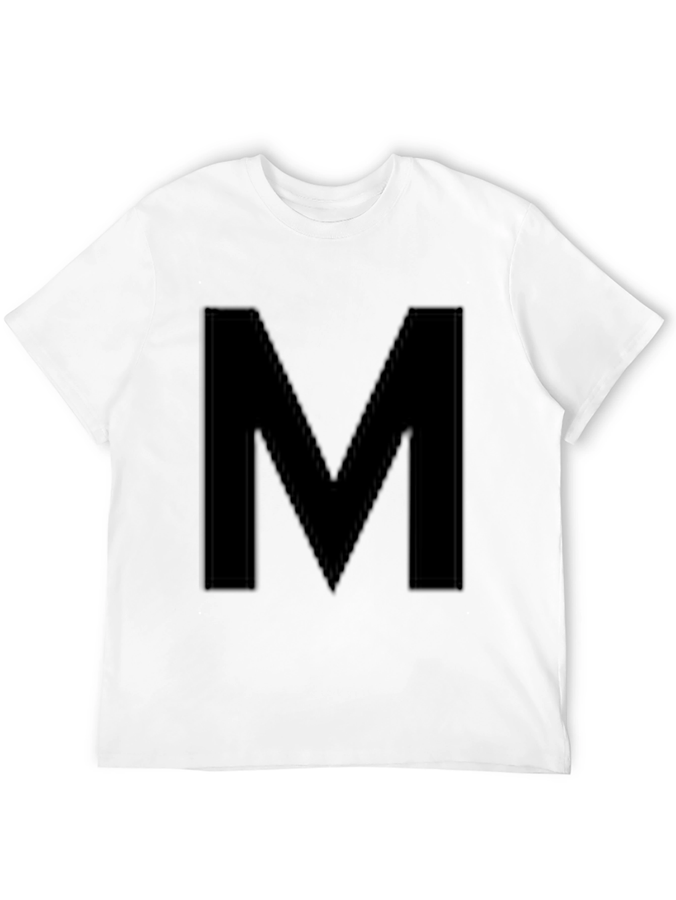 Black Men's Black T-Shirt with Large 'M' Design view 12