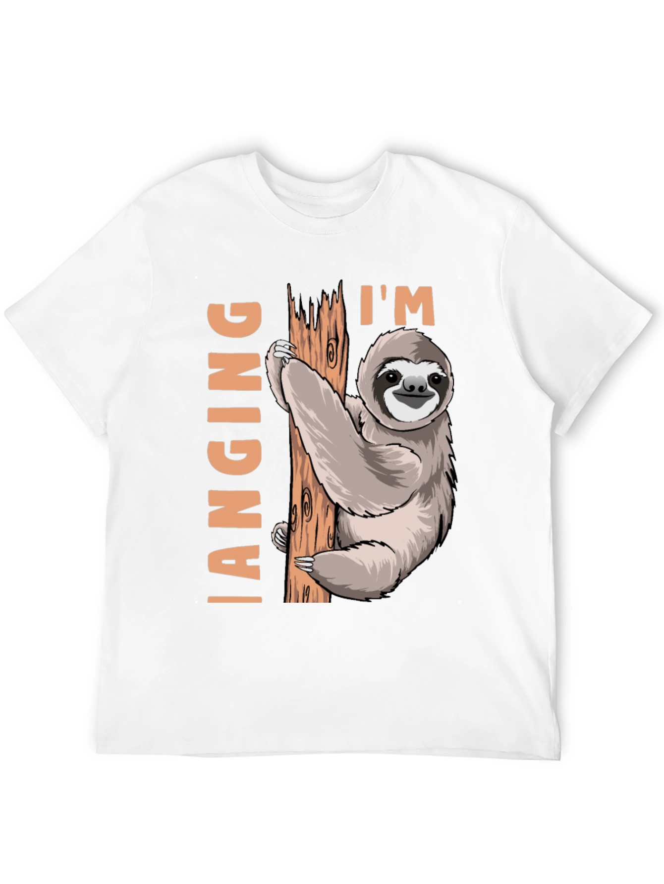 Black I'm Hanging Sloth T-Shirt: Funny Sloth Design view 12