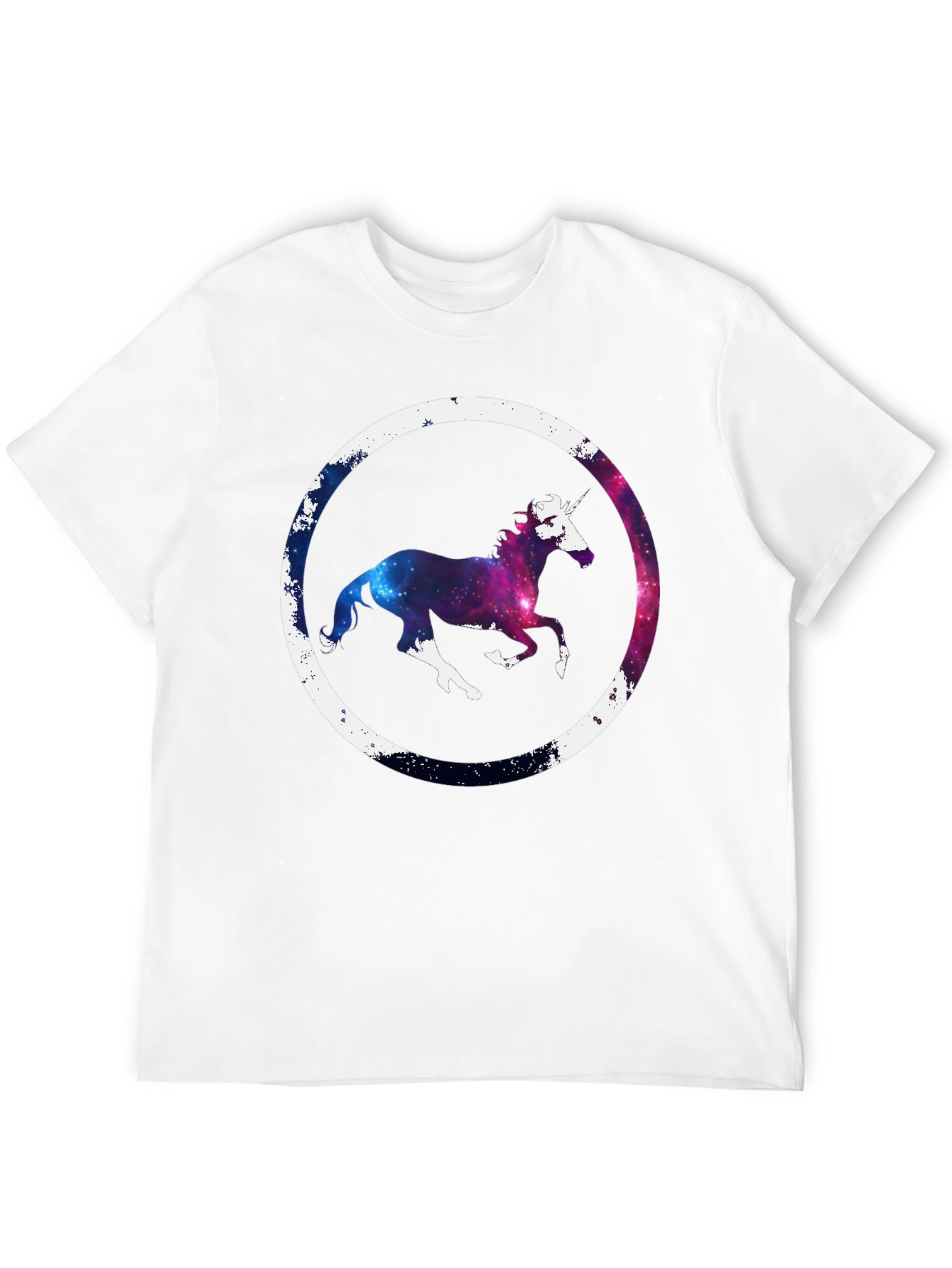 Black Galaxy Unicorn Graphic Tee - Black Cotton Blend view 12