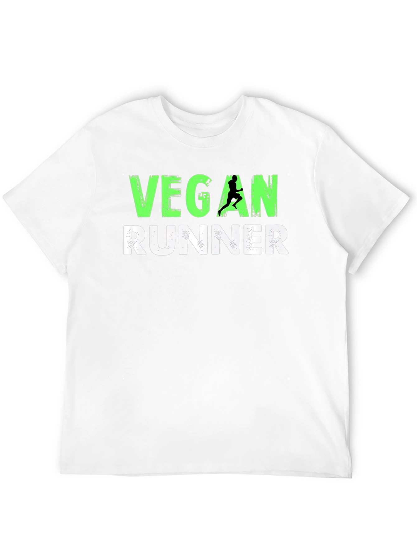 Black Vegan Runner Graphic T-Shirt - Black Cotton Blend Tee view 12