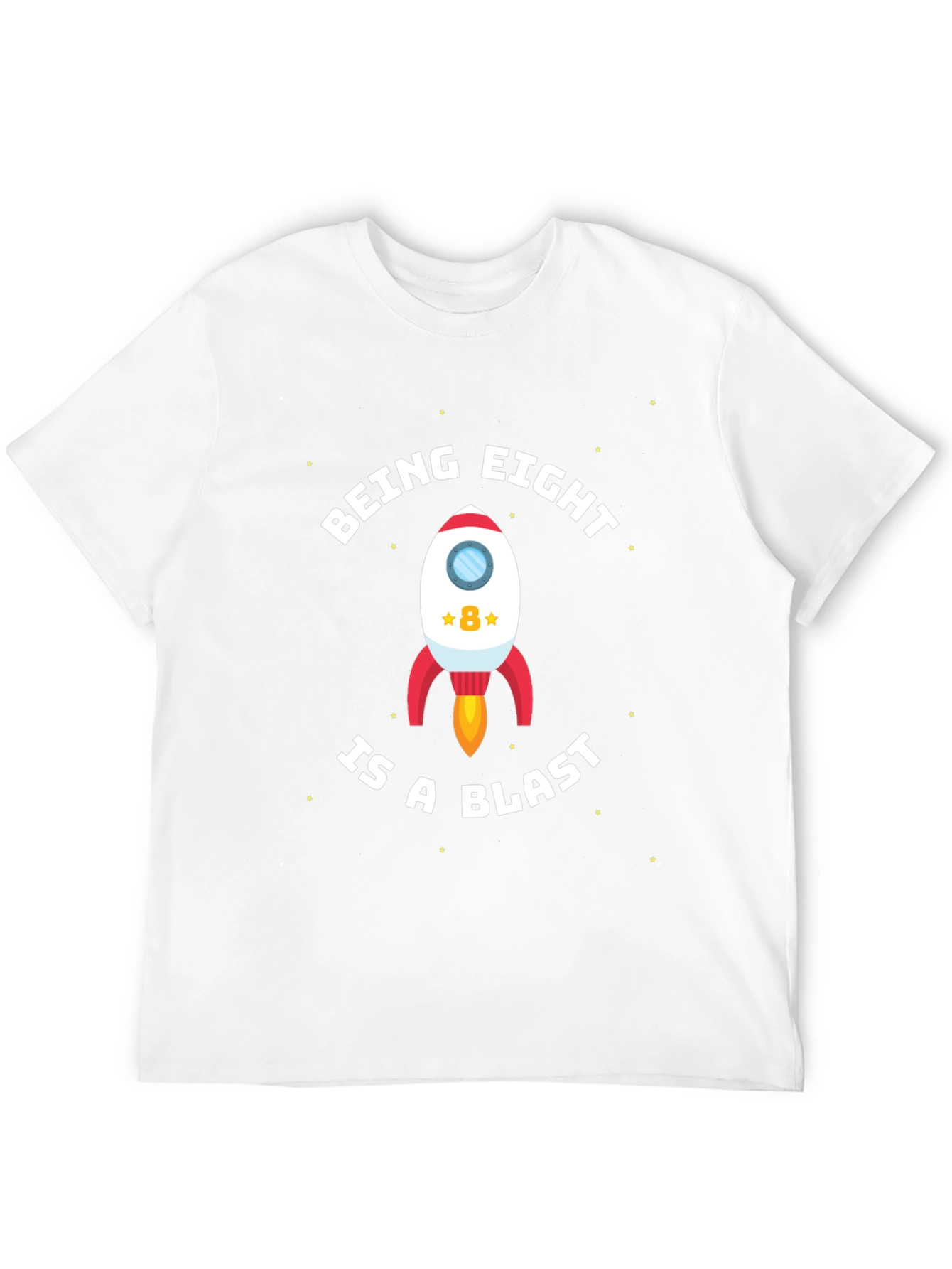 Black Being Eight is a Blast! 8th Birthday Rocket T-Shirt view 12