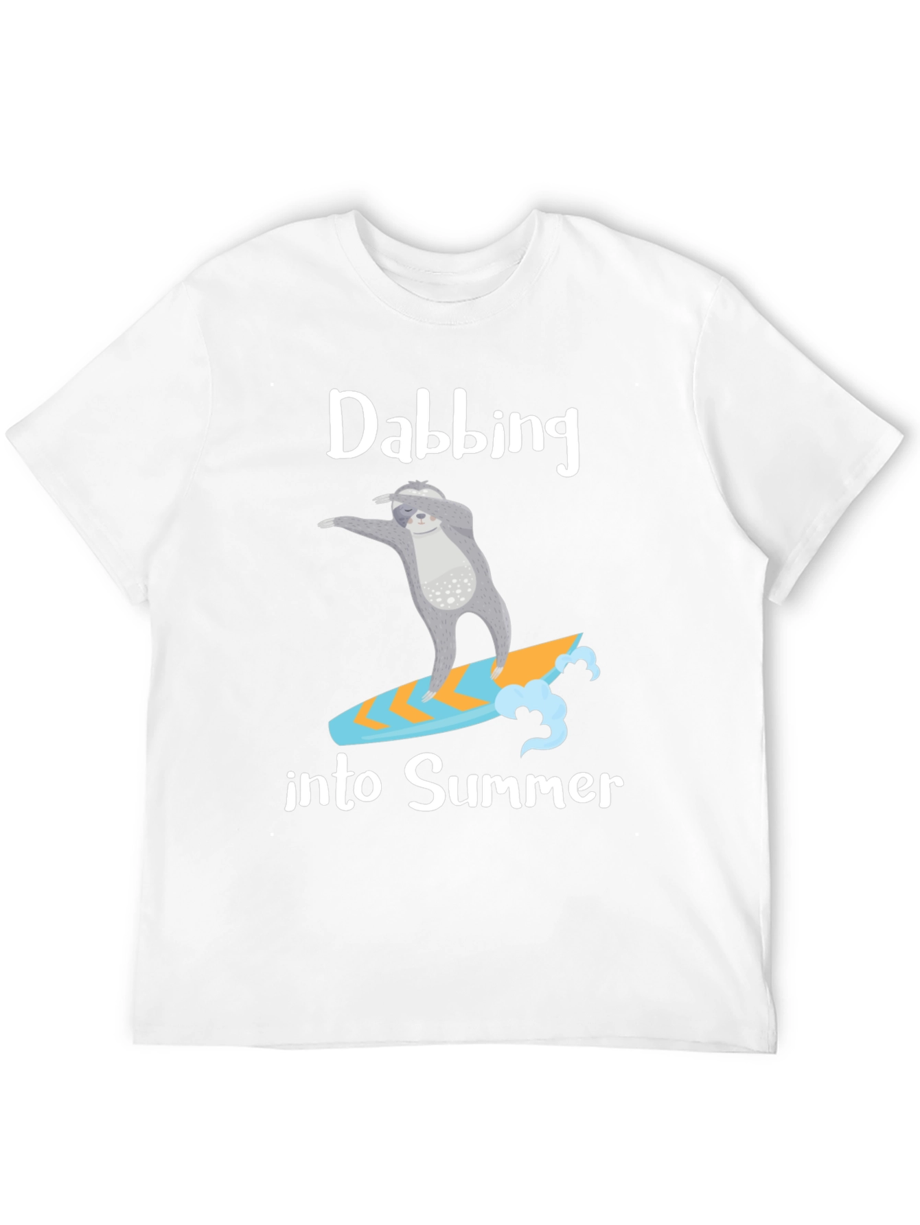Black Dabbing Sloth Surfing Summer T-Shirt view 12