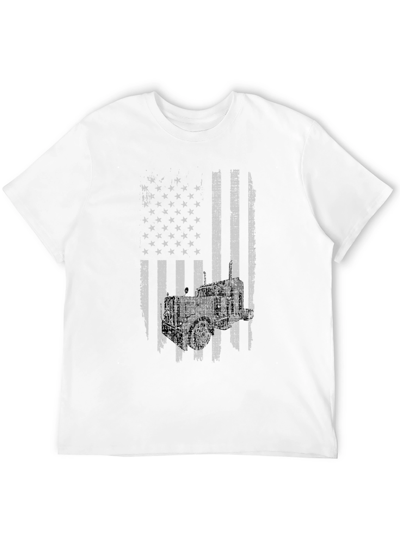 Black American Flag Trucker T-Shirt view 12