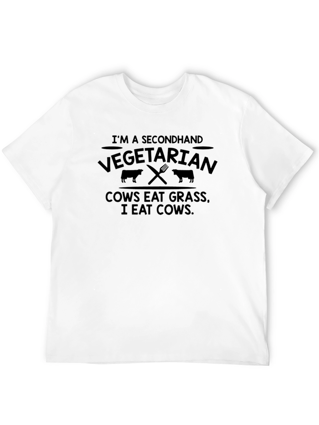 Black Secondhand Vegetarian T-Shirt - Funny Graphic Tee view 12