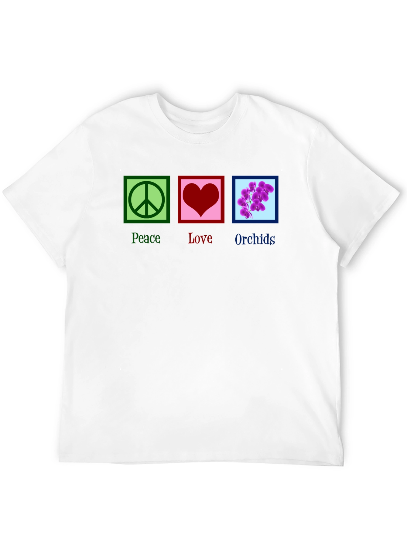 Black Peace Love Orchids T-Shirt view 12