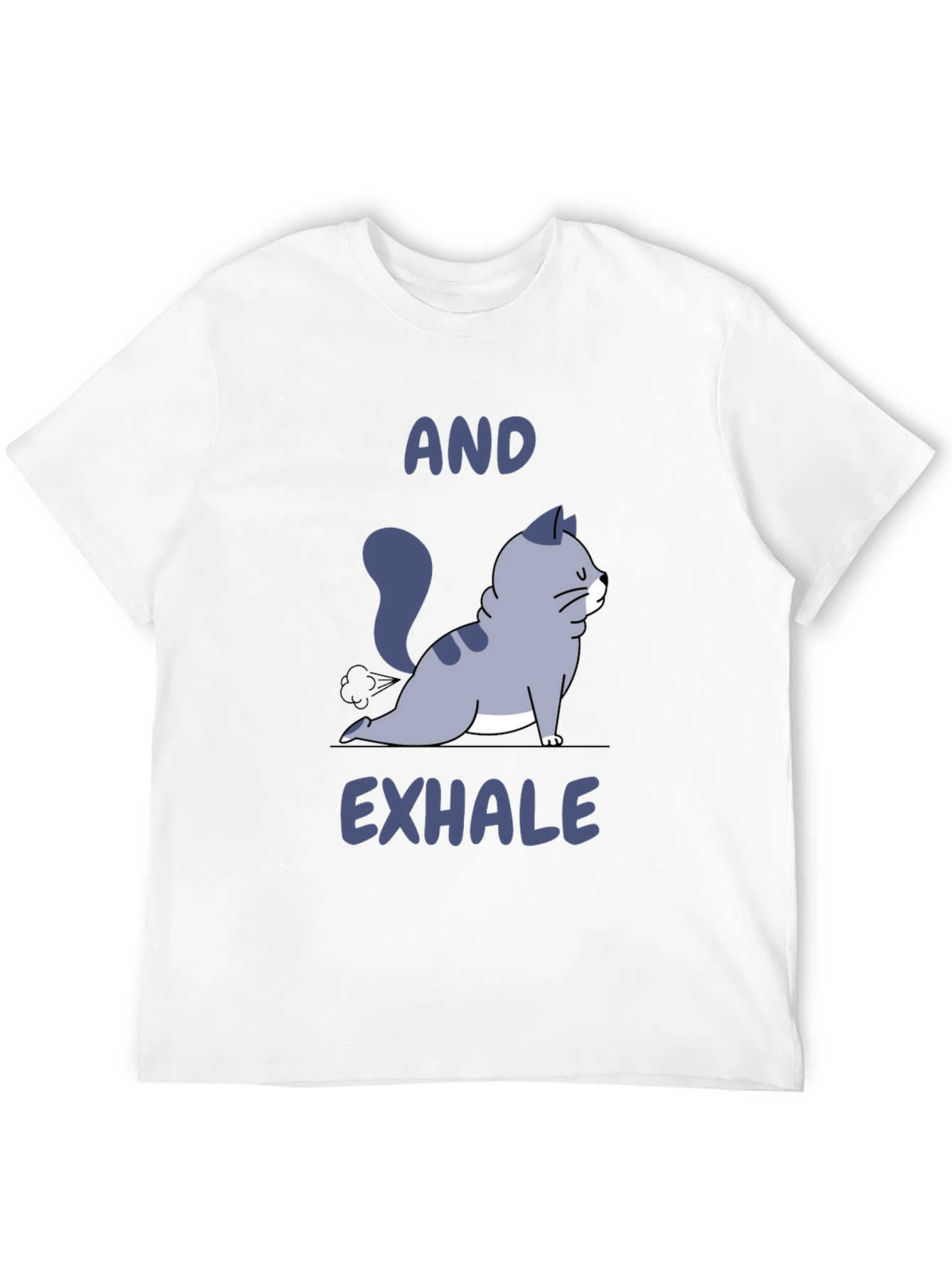 Black Yoga Cat Fart And Exhale T-Shirt view 12