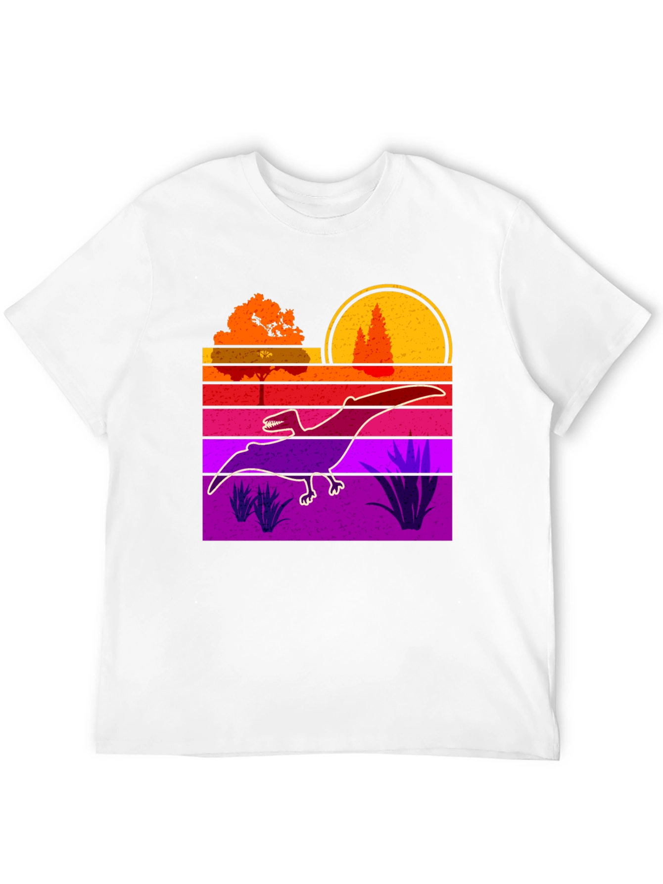 Black Retro Dinosaur Sunset Graphic Tee view 12