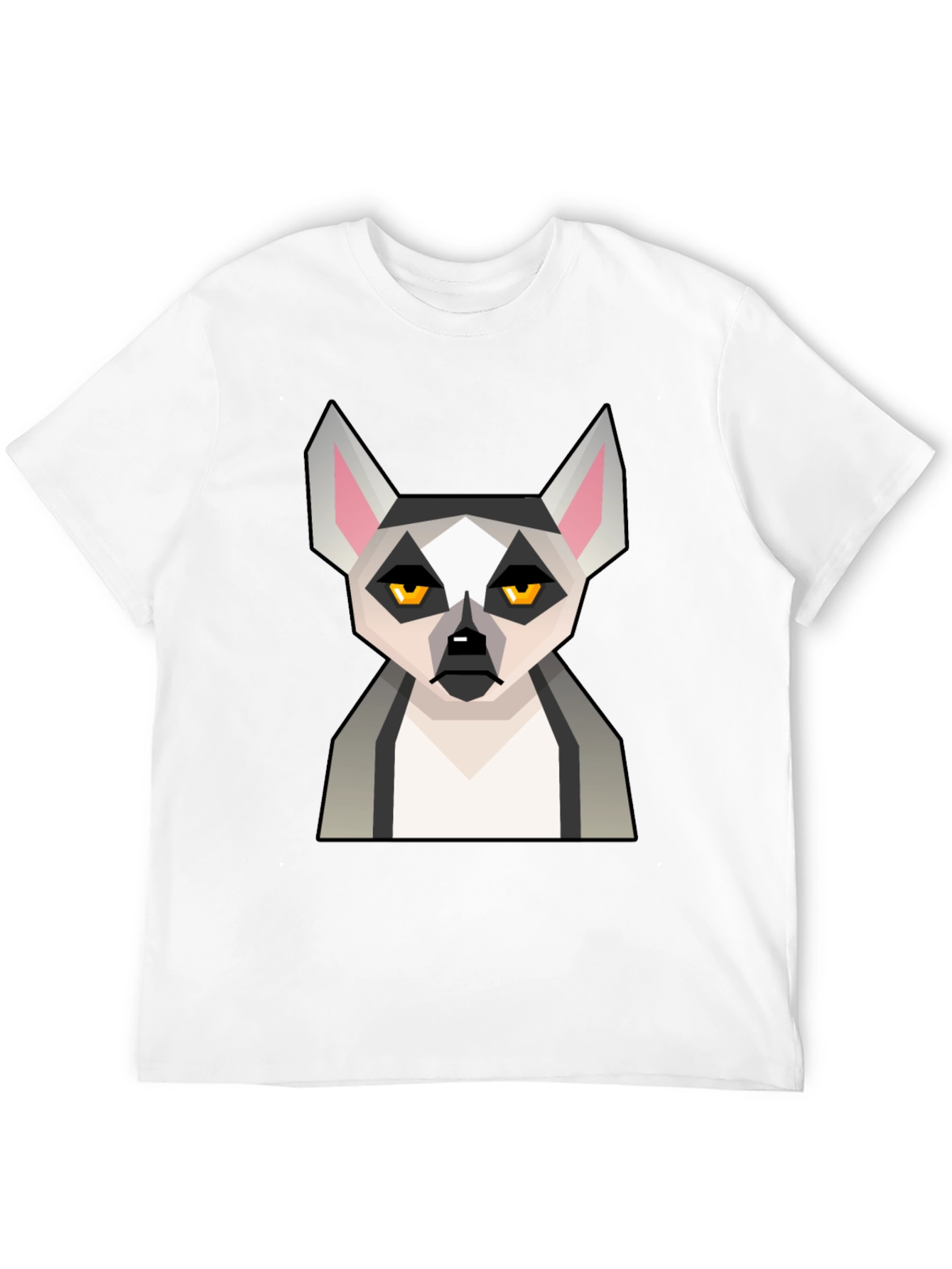 Black Geometric Lemur Graphic T-Shirt - Black view 12