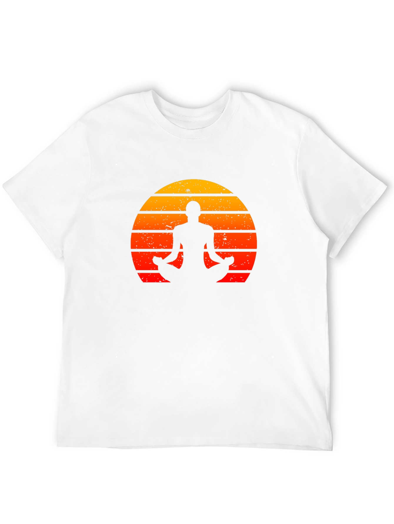 Black Yoga Silhouette Sunset Graphic T-Shirt view 12
