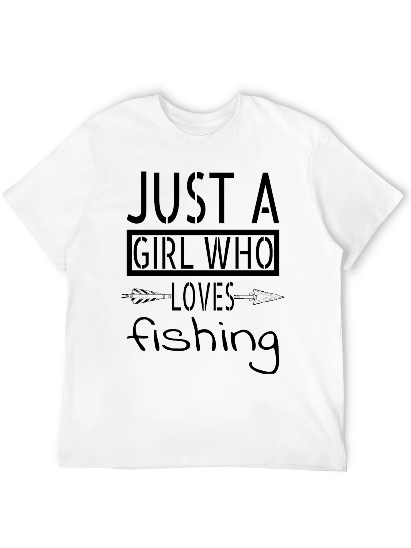 Black Just a Girl Who Loves Fishing T-Shirt view 12
